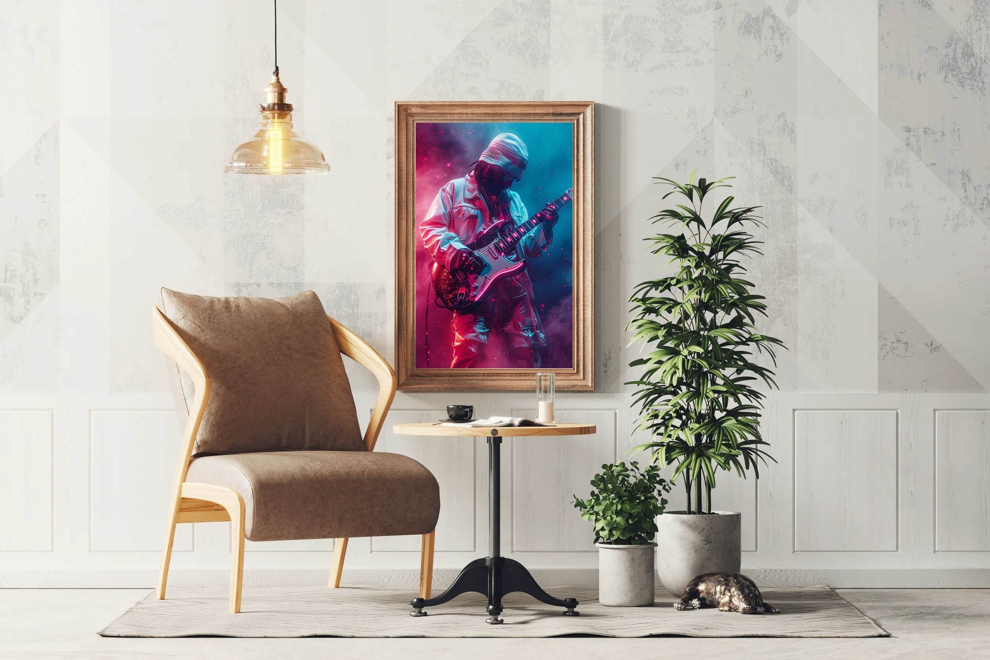 Black Guitarist Wall Art - beink online art store