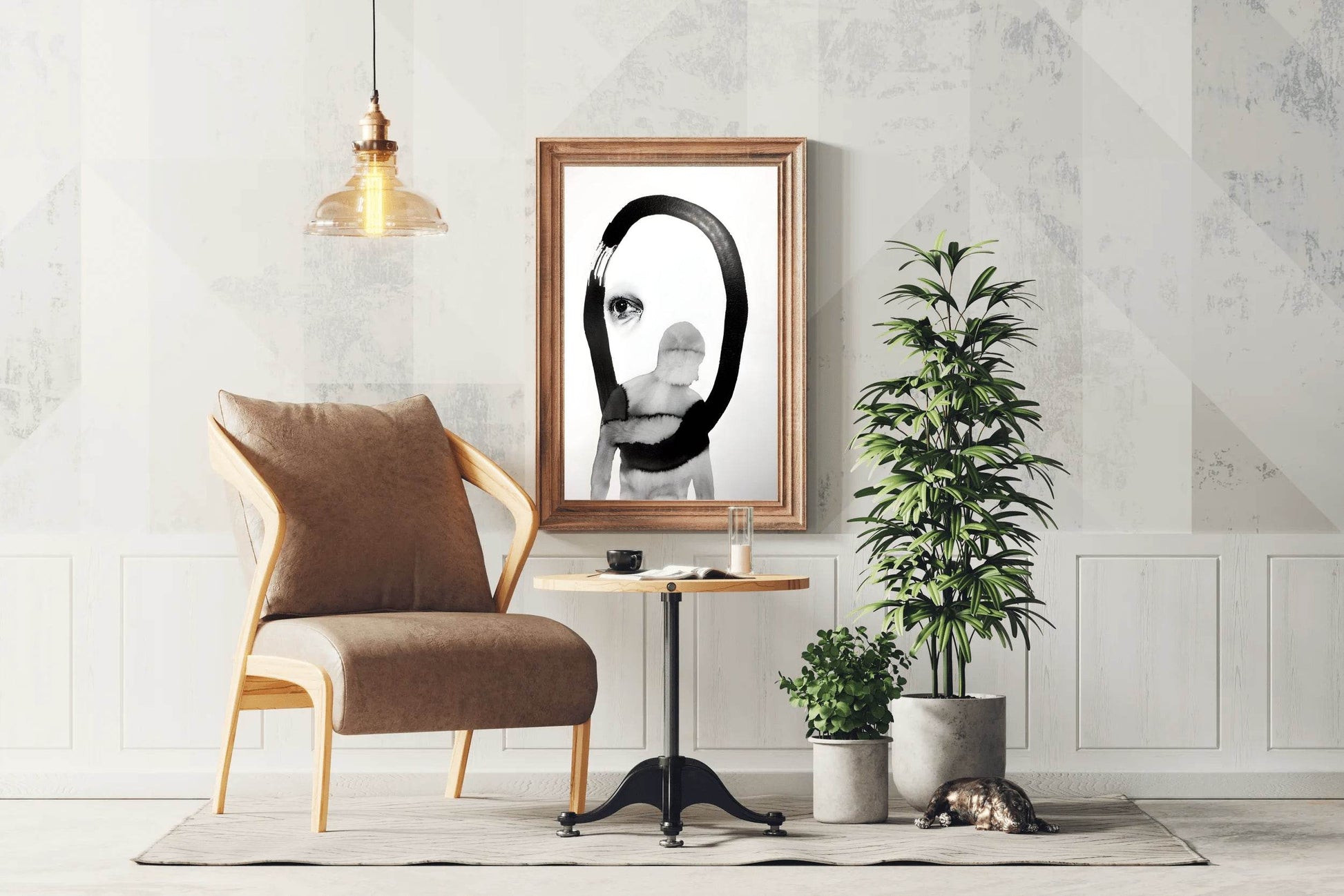 Ink and Watercolor Partial Figure Wall Art - beink online art store