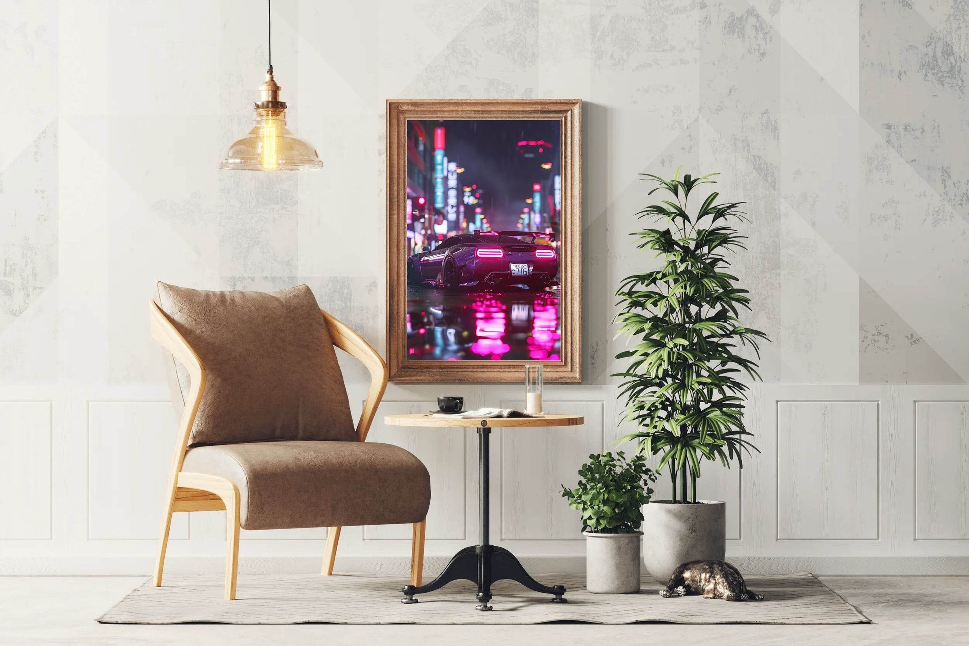 Neon Colors Bugatti Chiron Wall Art - beink online art store