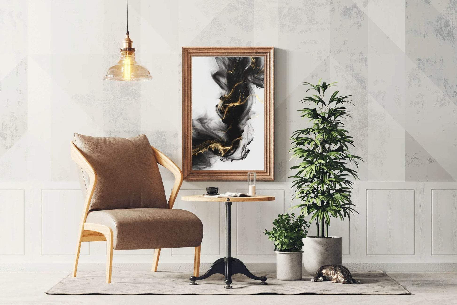 Black and Gold Smoke Wall Art - beink online art store