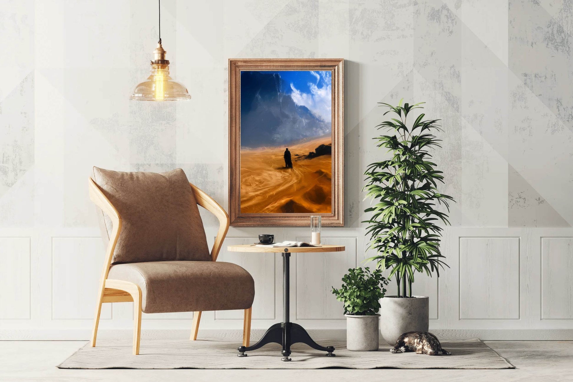 A Man in a Desert - Solitary Traveler Wall Art - beink online art store