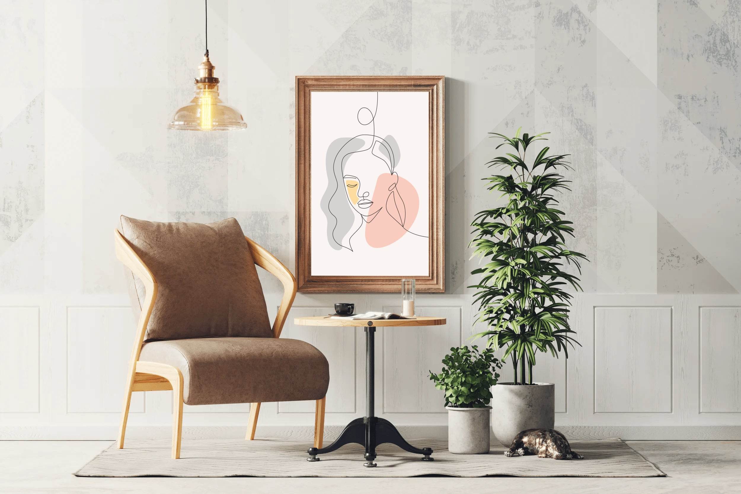 Beautiful Face Design With Minimal Style - beink online art store