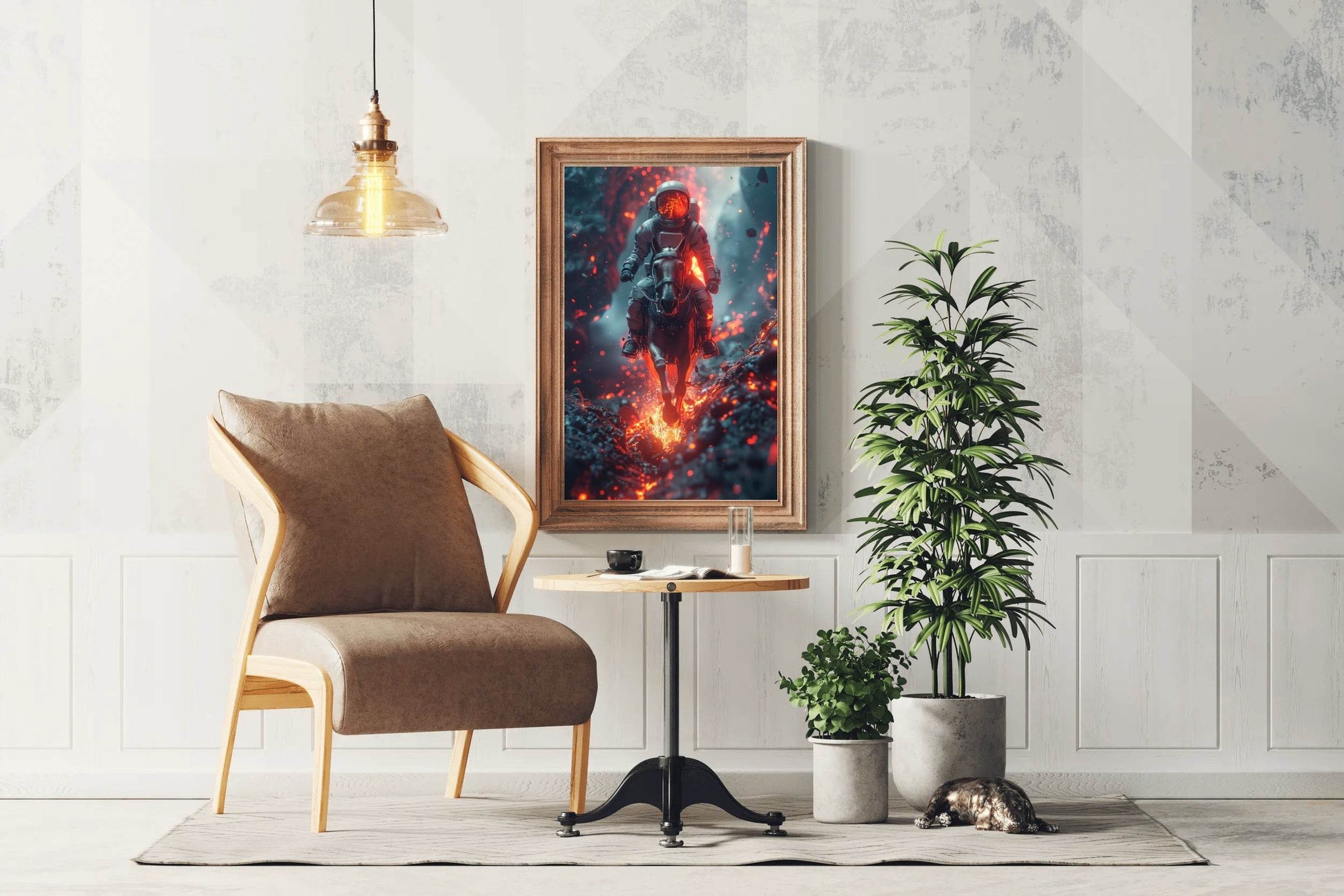 astronaut in suit riding horse Wall Art - beink online art store