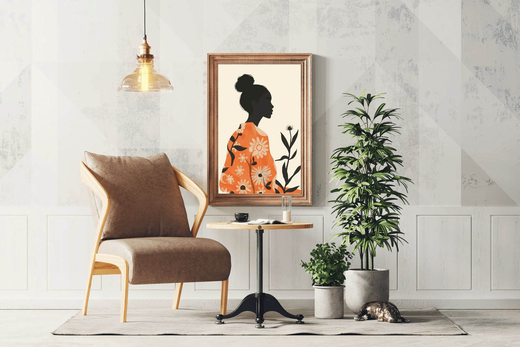 Branch of A Plant in The Hand of A Black Woman Wall Art - beink online art store