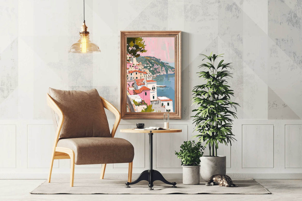 Beautiful Village By The Beach Wall Art - beink online art store