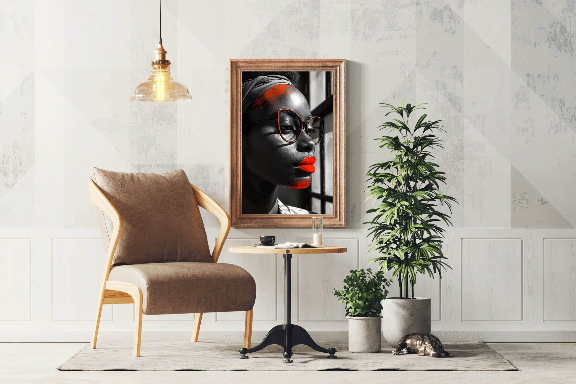Cat Eye Glasses With Red Frame Wall Art - beink online art store