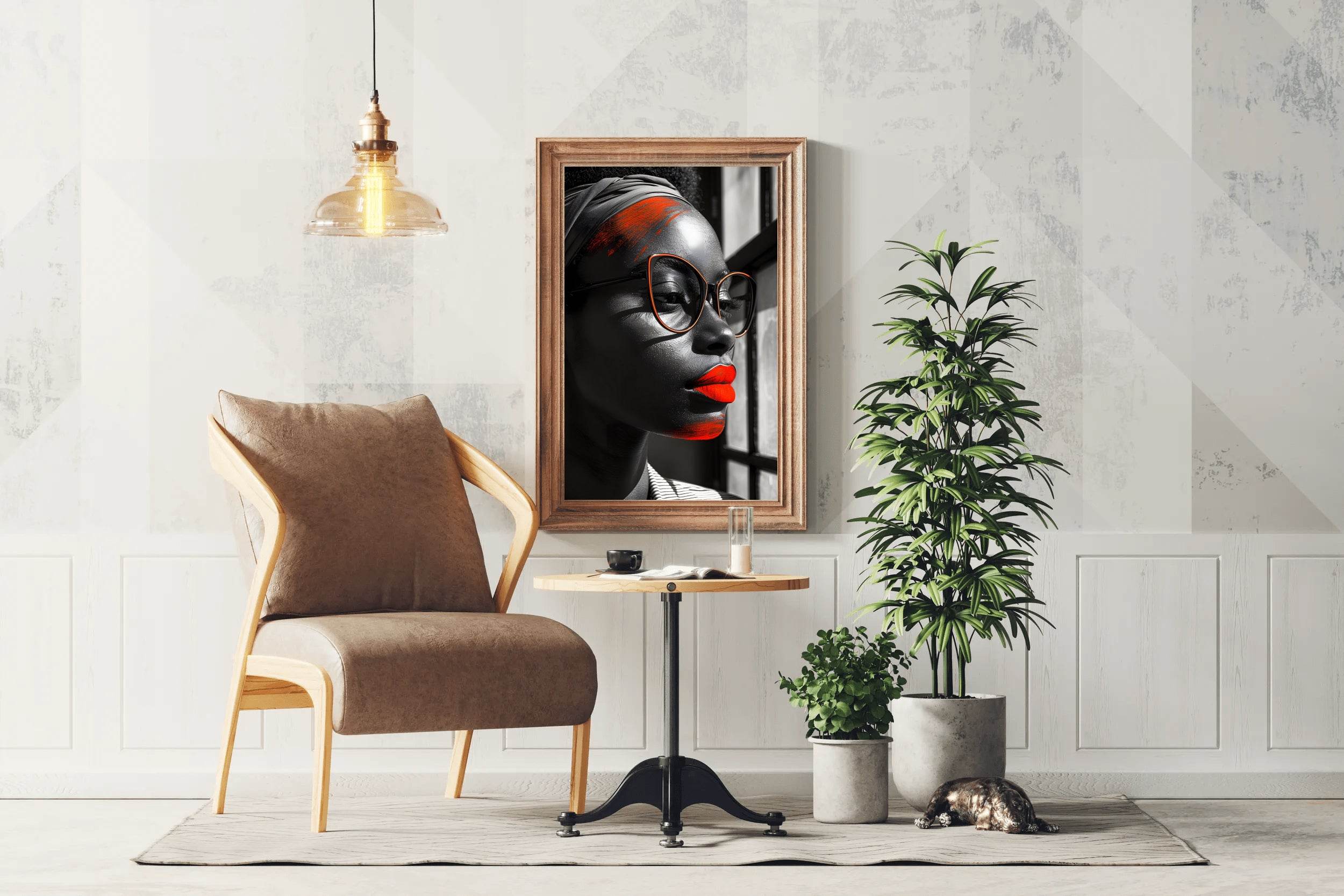 Cat Eye Glasses With Red Frame Wall Art - beink online art store