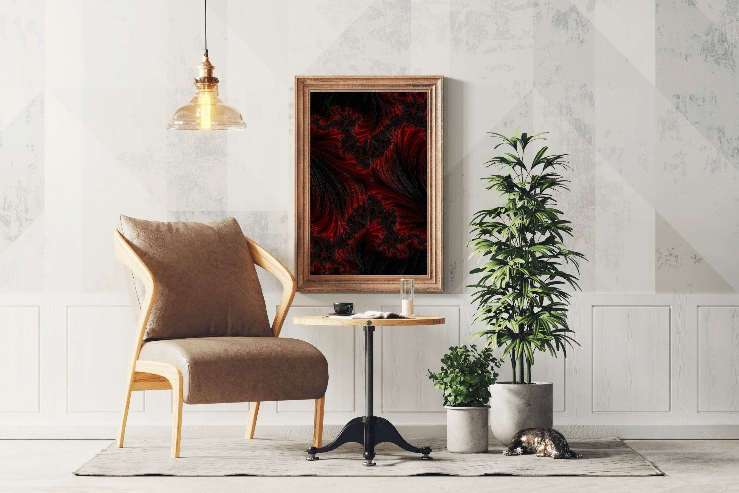Dark Magnetic Waves Abstract Wall Art - beink online art store
