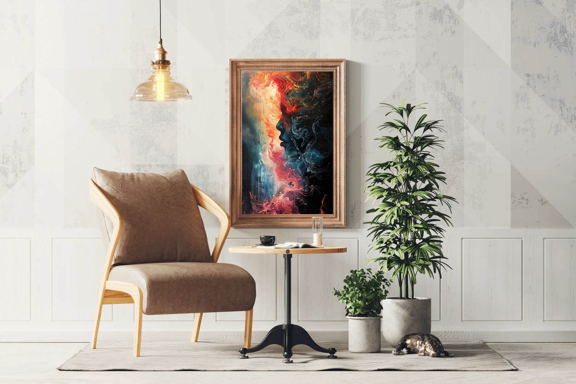 Colorful Oil Painting With Women Face Digital Art - beink online art store