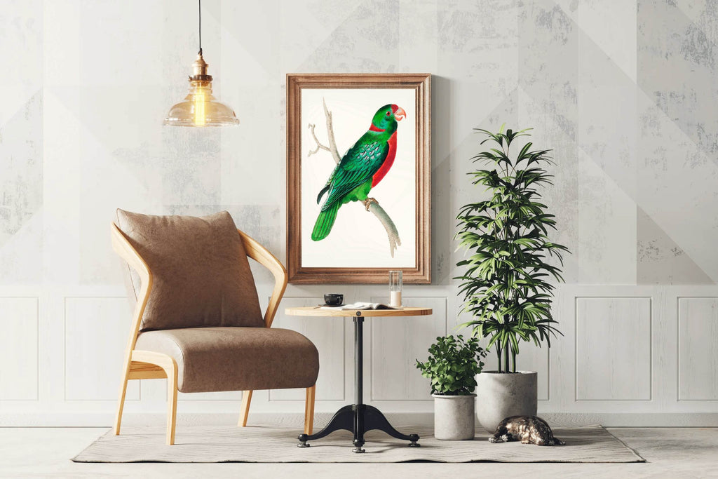 Watorcolor Painting of Green Parrot Wall Art - beink online art store
