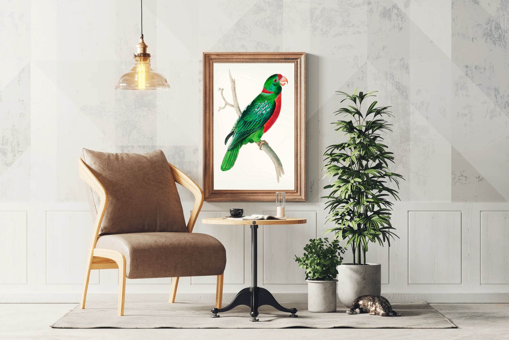 Watorcolor Painting of Green Parrot Wall Art - beink online art store