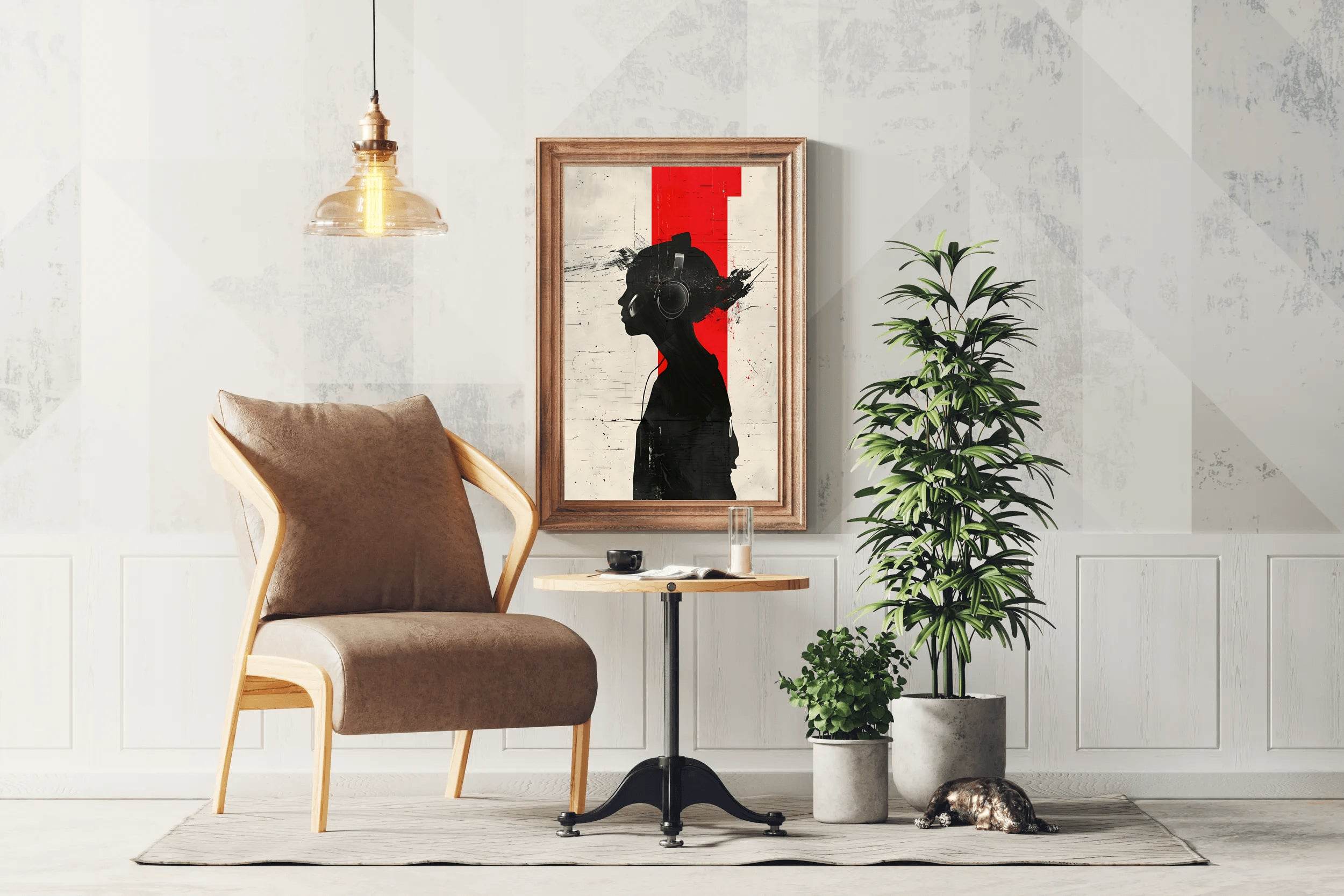 Girl Wearing Headphones Wall Art - beink online art store