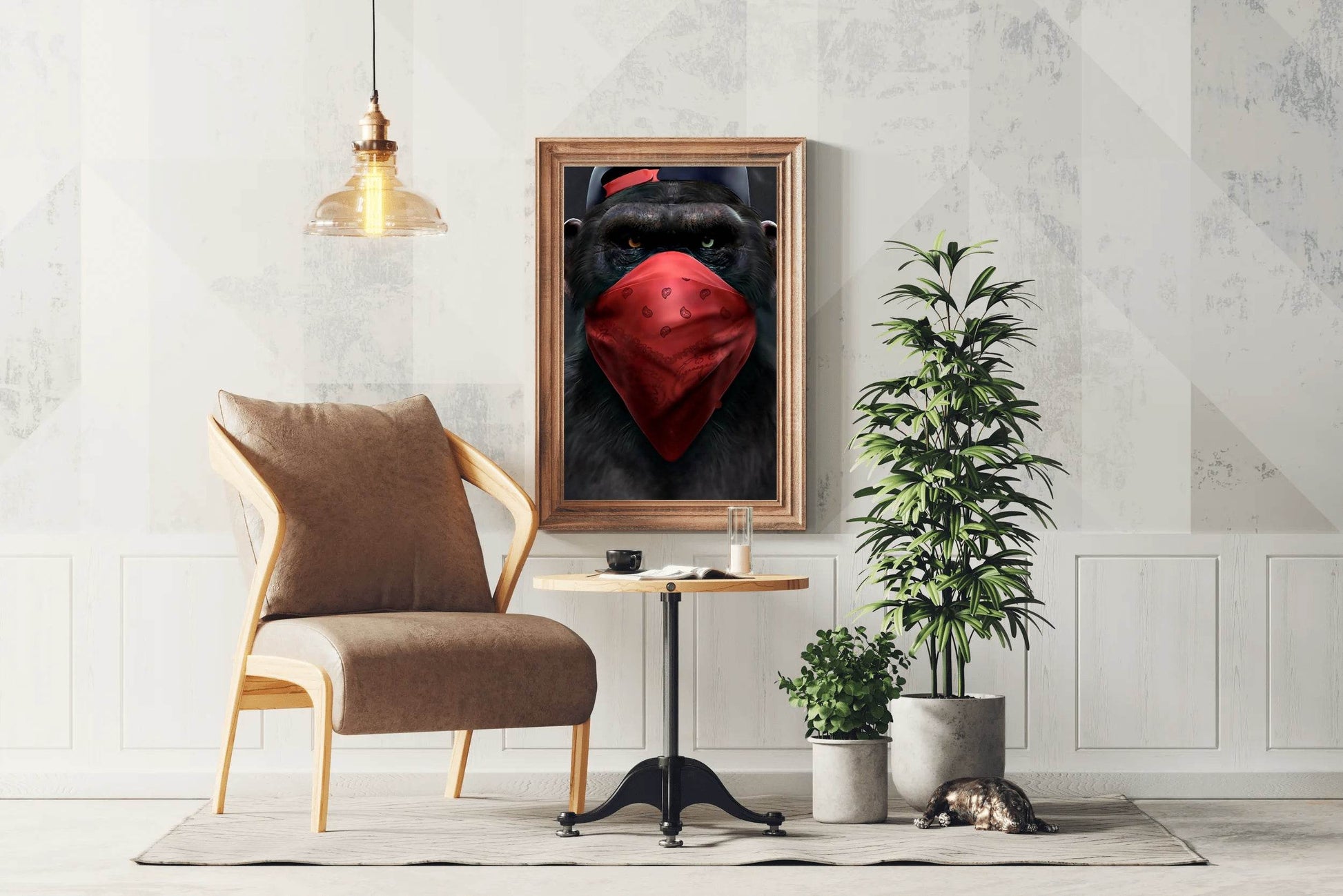 Gorilla Face Mask Wall Art - beink online art store