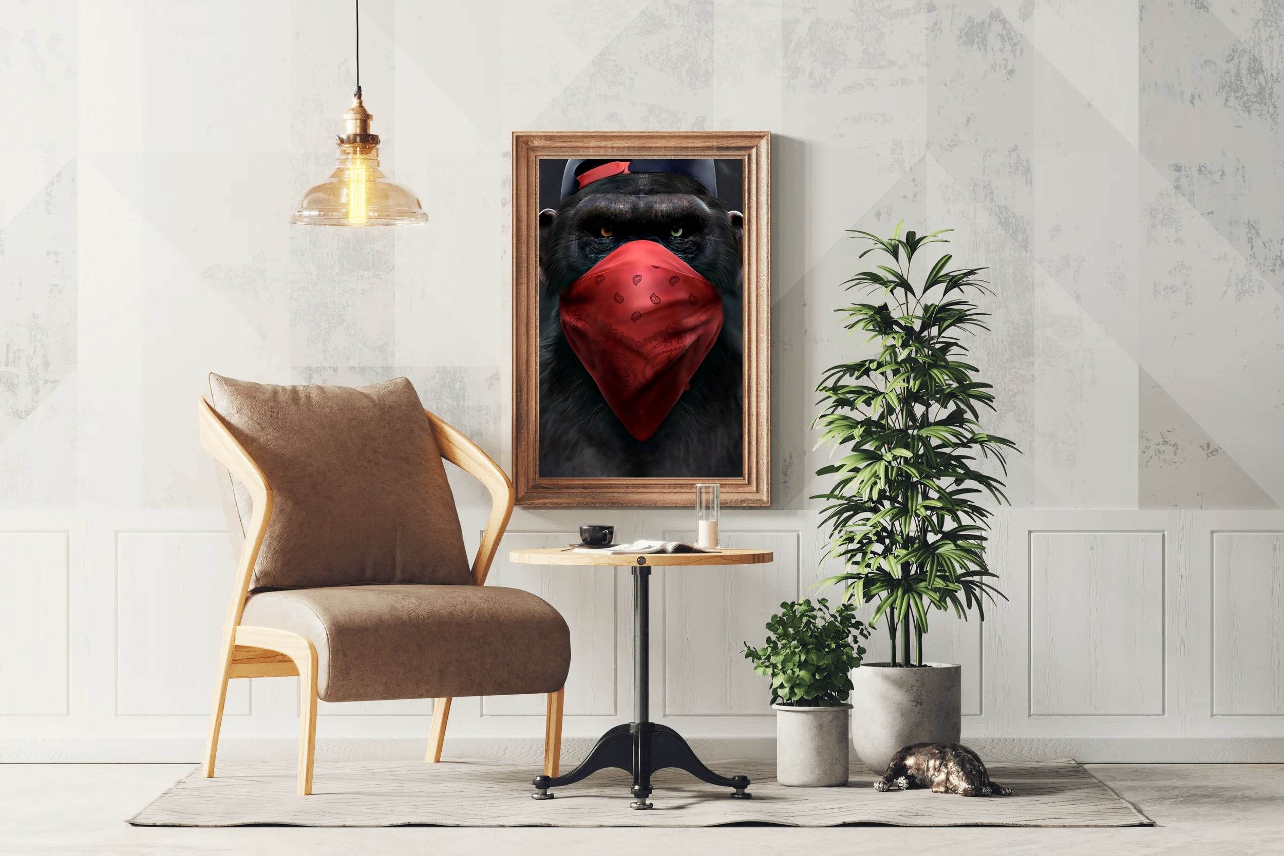 Gorilla Face Mask Wall Art - beink online art store