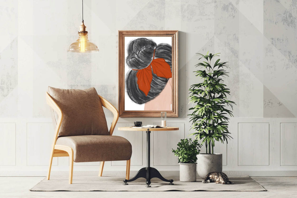 Painting of A Woman Hair Wall Art - beink online art store