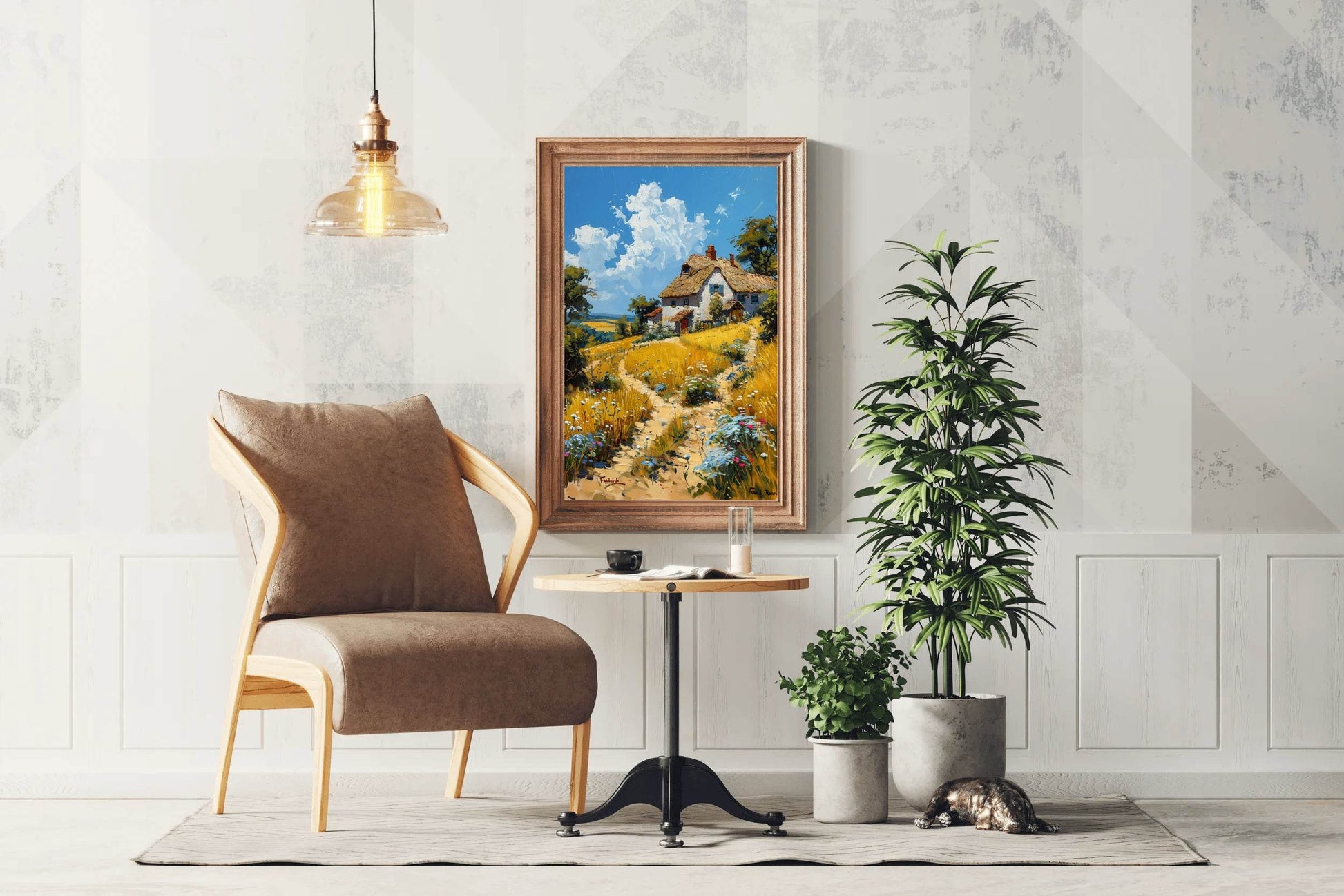 Painting Dirt Road In The Field Wall Art - beink online art store