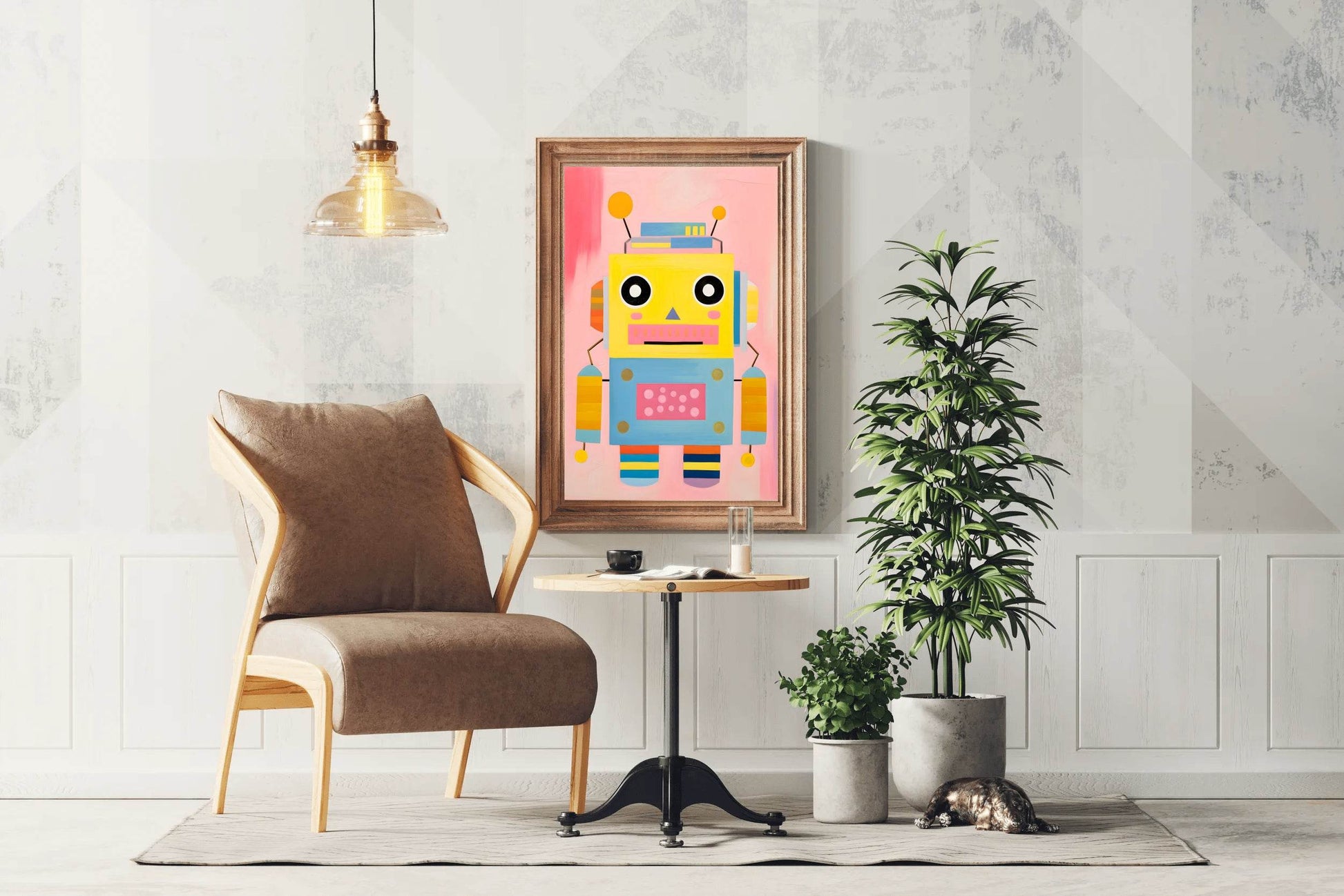 Cartoon Robot Illustration Wall Art - beink online art store