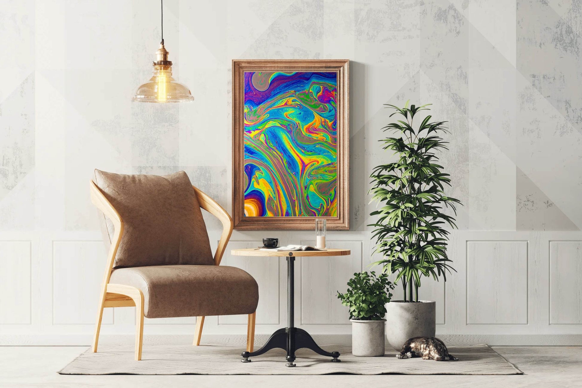 Multicolor Oil Paint Fluid Abstract Wall Art - beink online art store