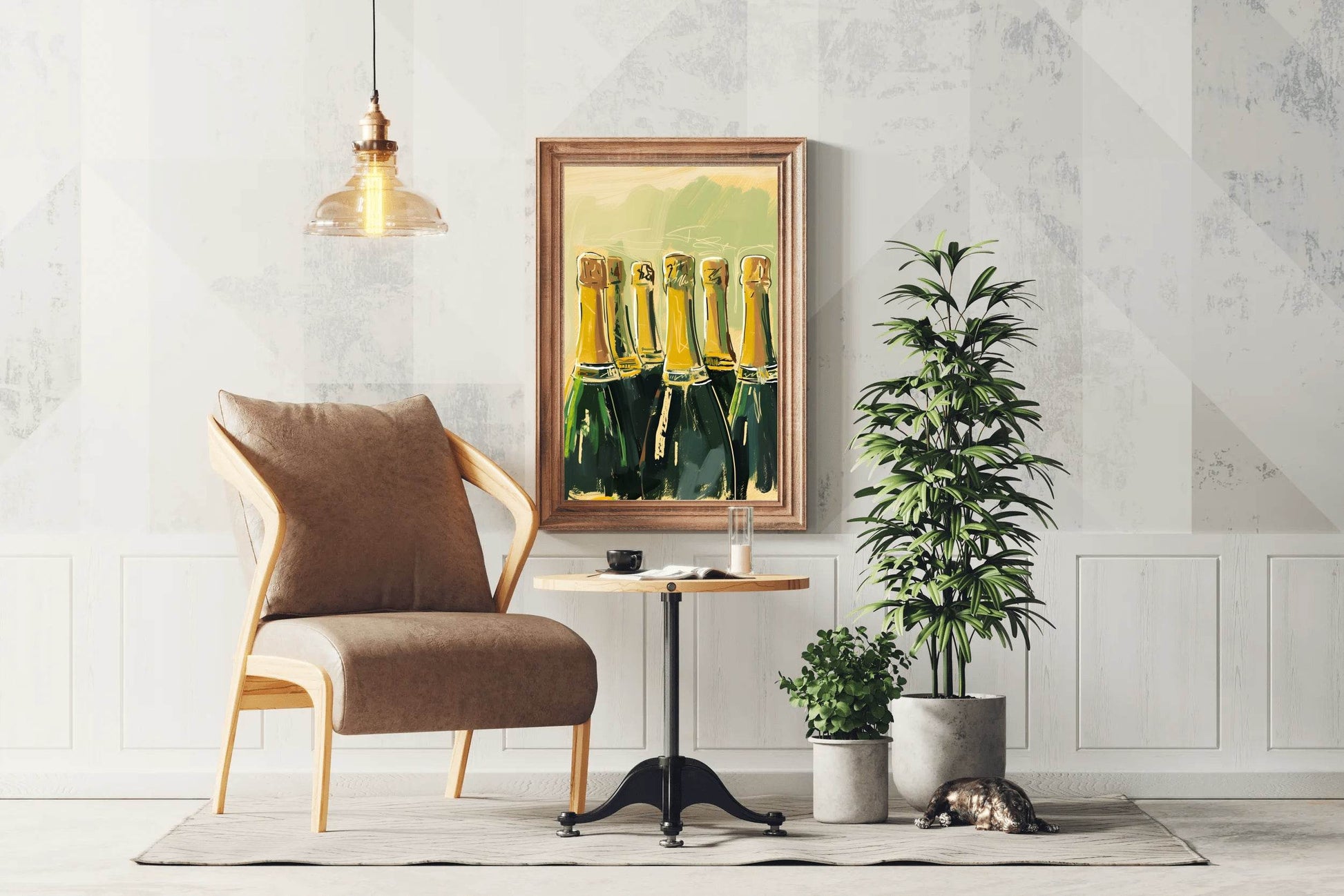 Champagne Bottles Wall Art - beink online art store