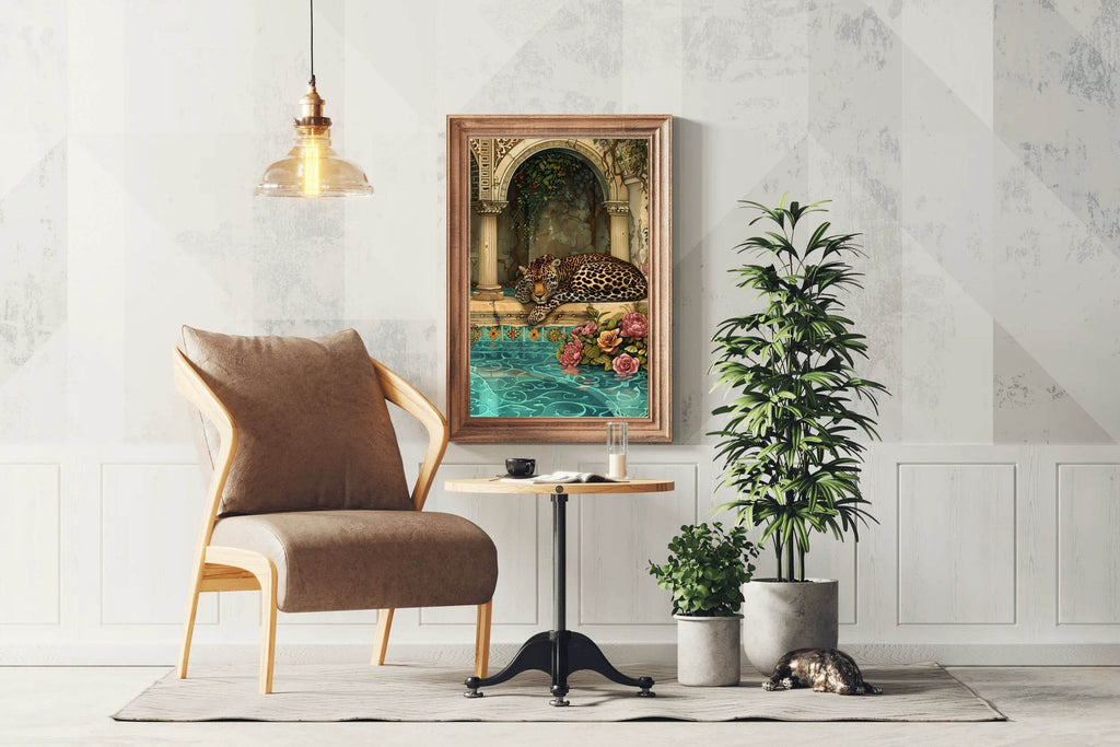 Tiger Sleeping Besides the Water Pool - beink online art store