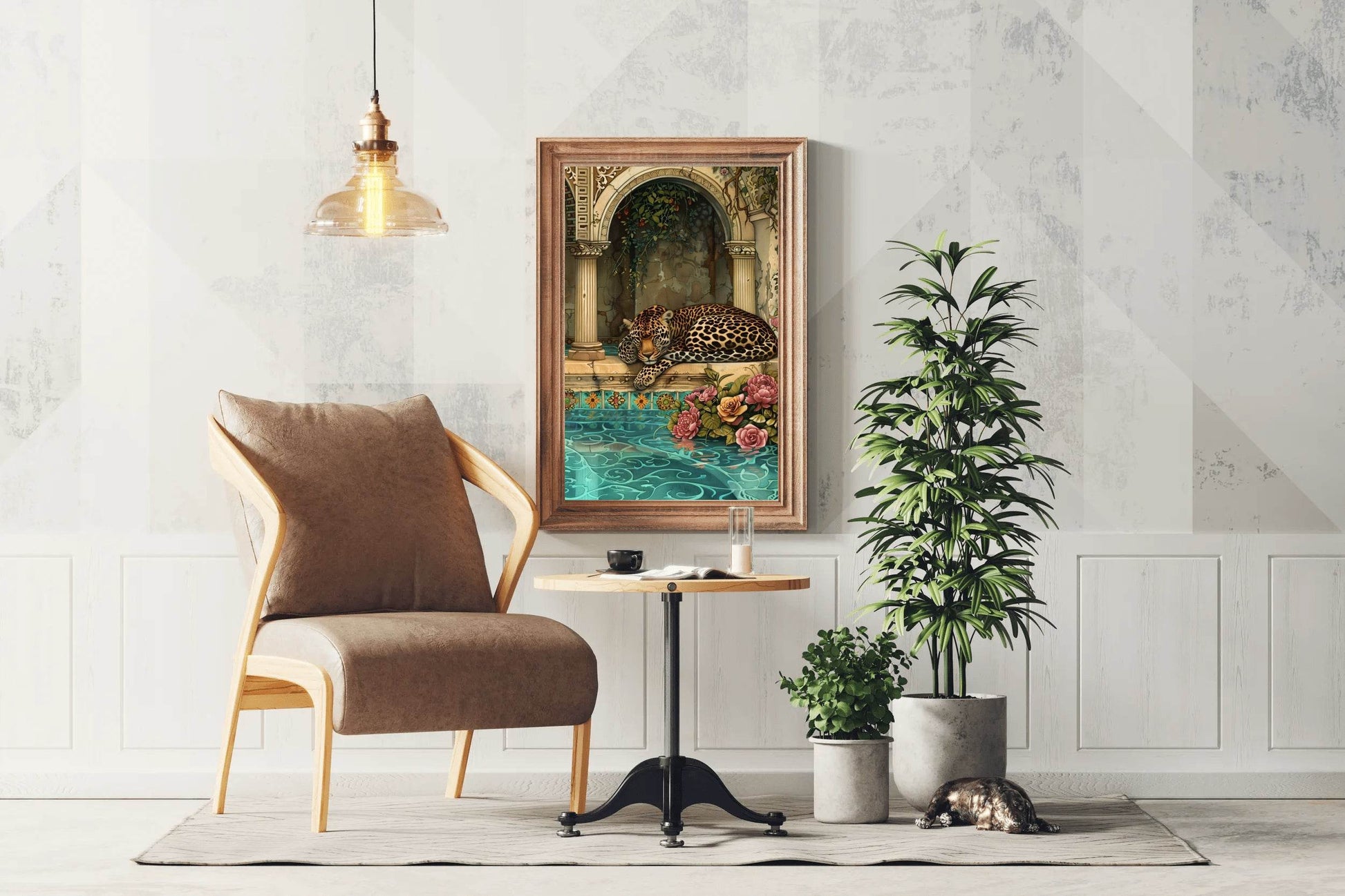 Tiger Sleeping Besides the Water Pool - beink online art store