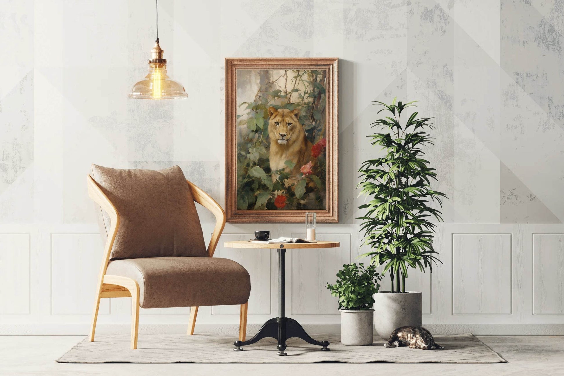 Painting of Lioness Animal Wall Art - beink online art store