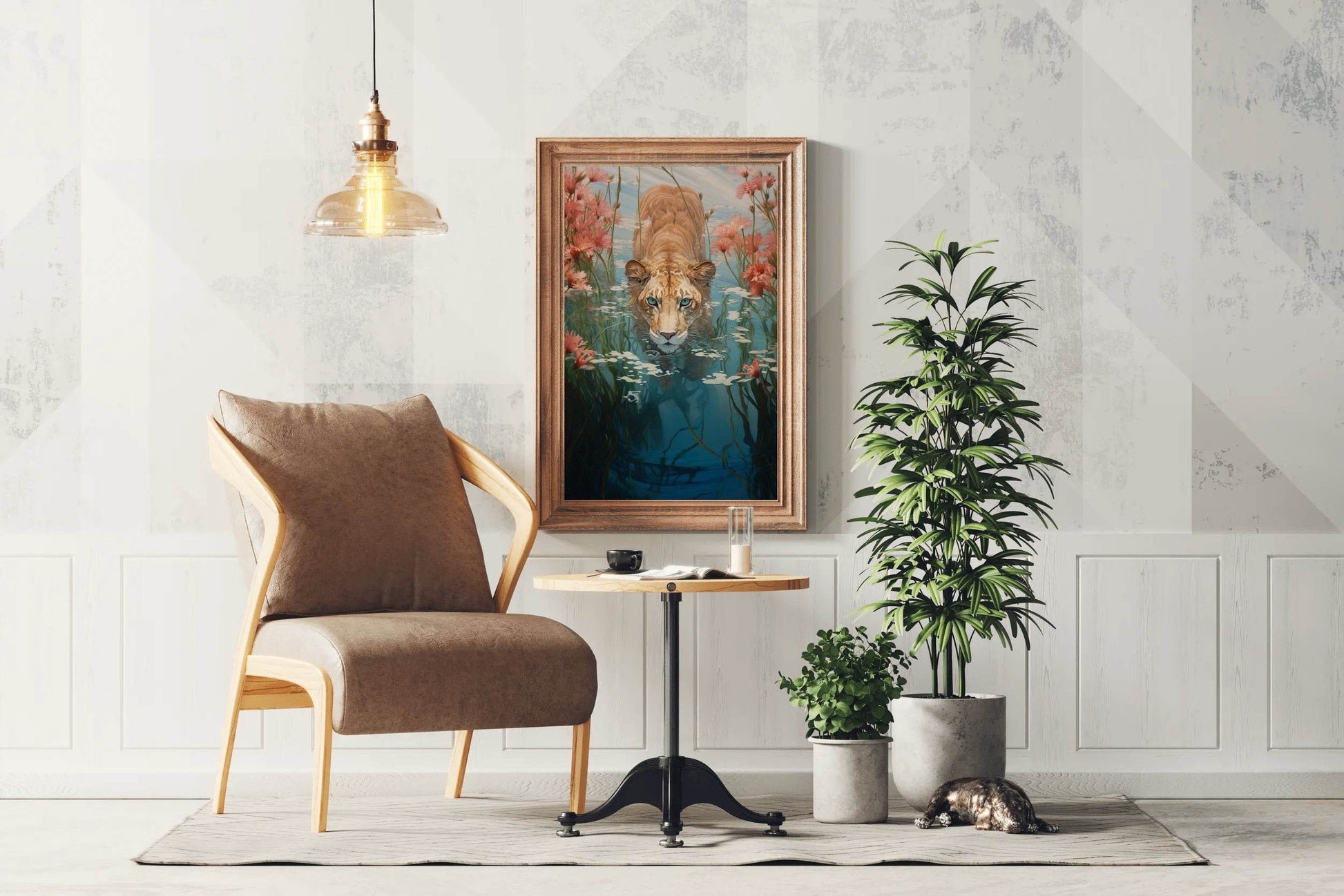 Digital Painting of Lion Wall Art - beink online art store