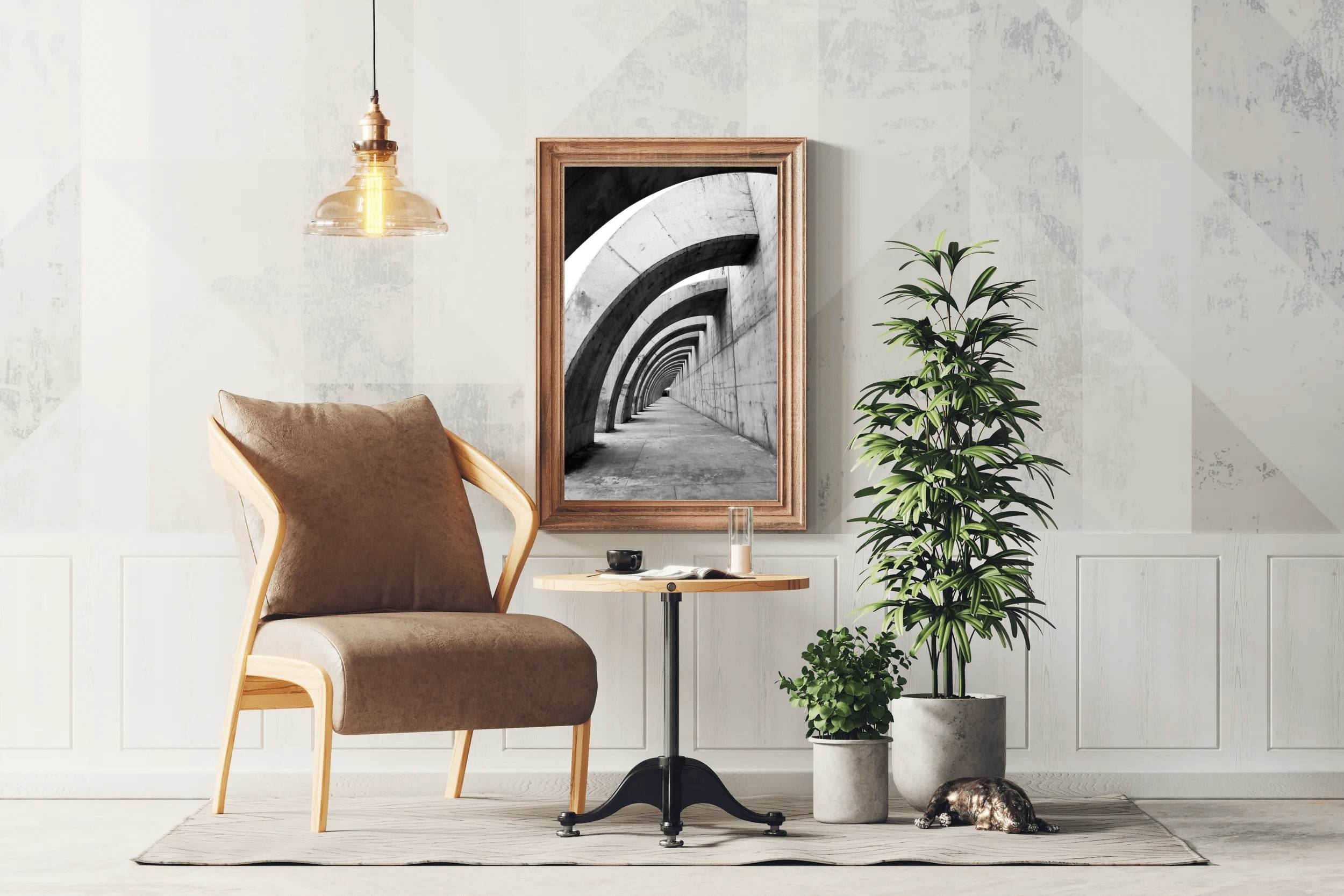 Arch Corridor Black & White Wall Art - beink online art store