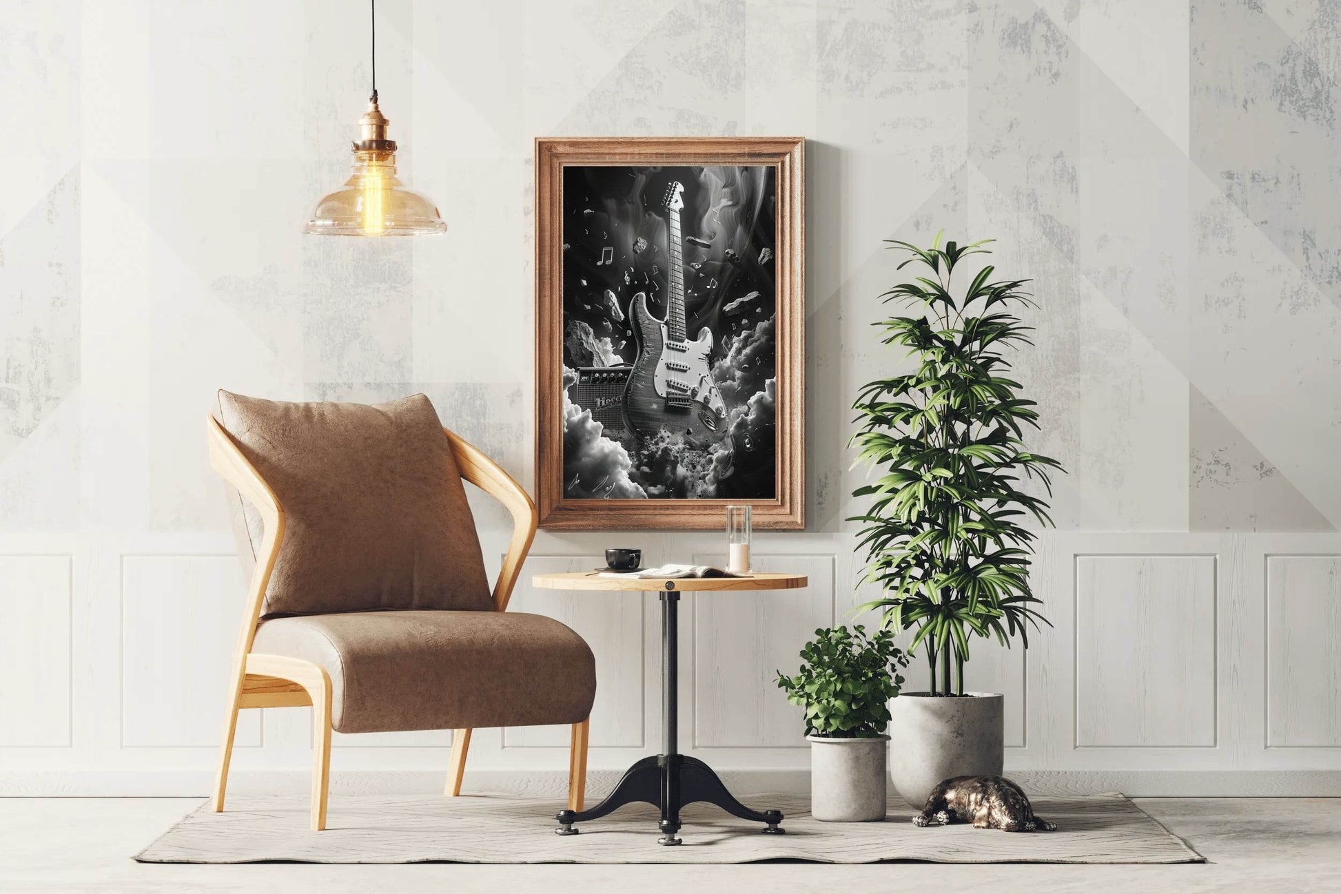 Black Rock Electric Guitar Wall Art - beink online art store