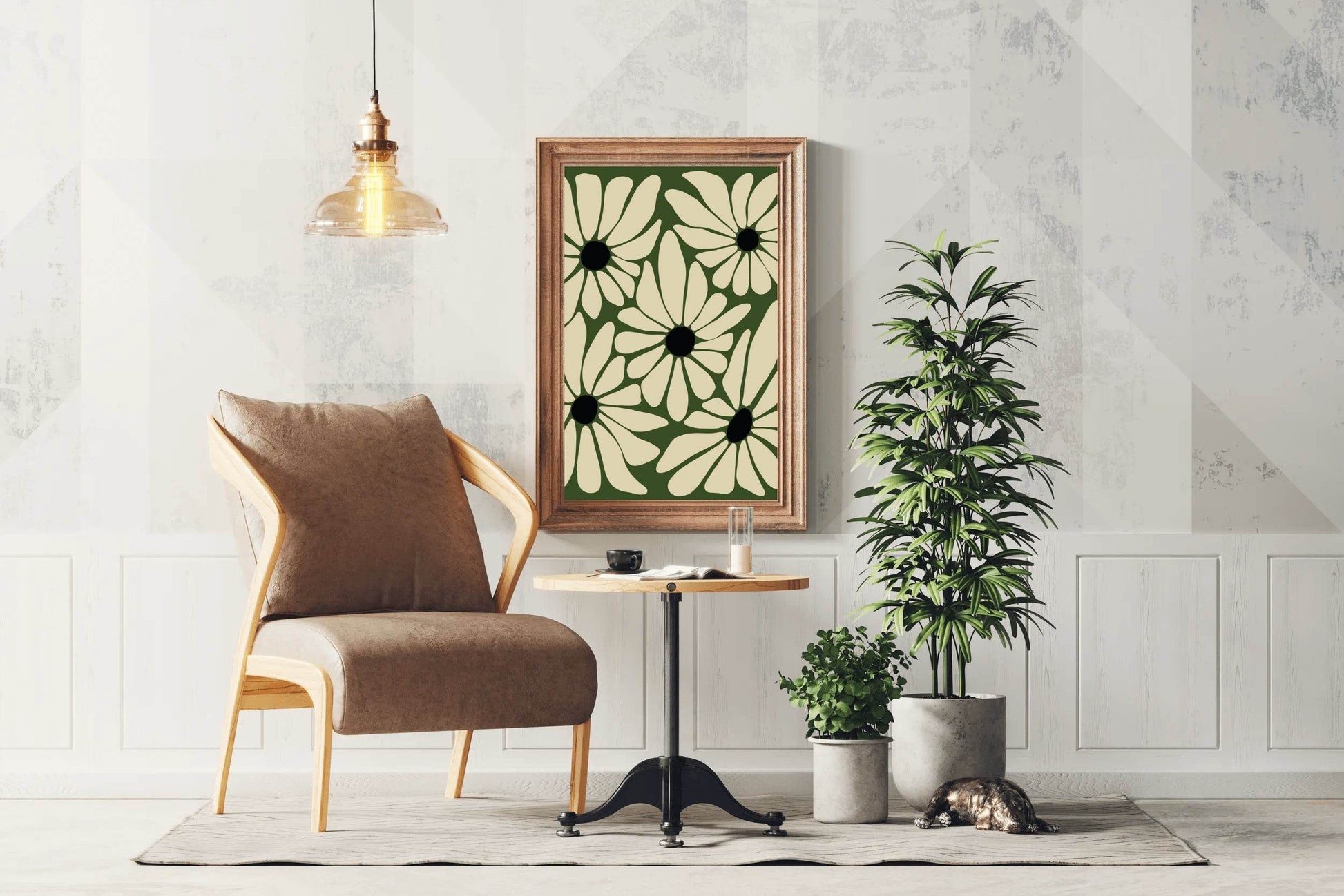 Abstract Floral Art Stylized Daisies ArtWork - beink online art store