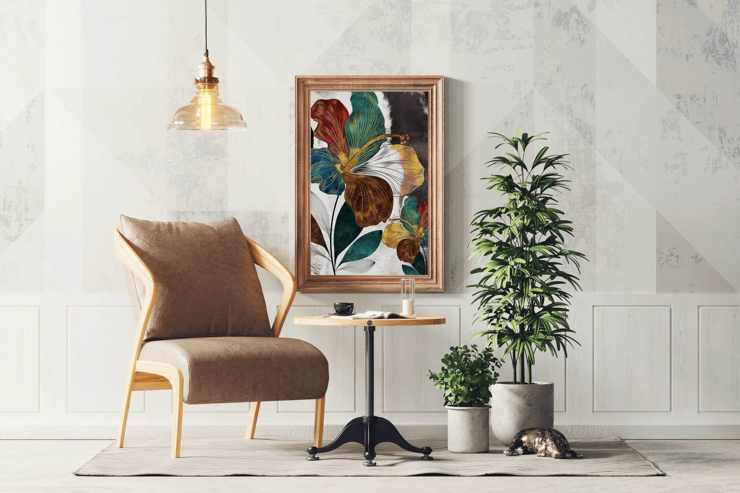 Floral Fusion - Multicolor Patels Modern Wall Art - beink online art store