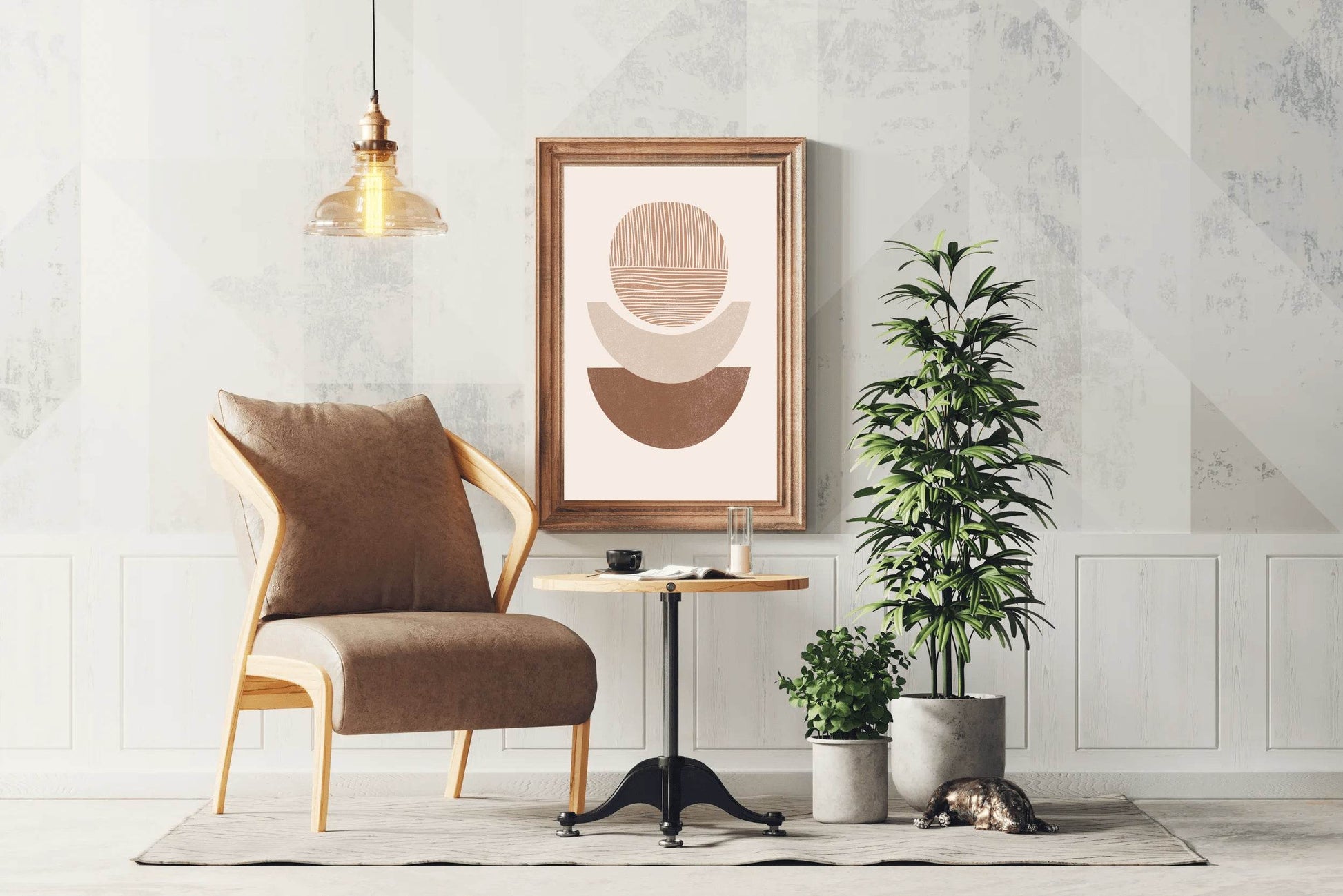 Abstract with Geometric Shapes and Warm Colors ArtWork - beink online art store