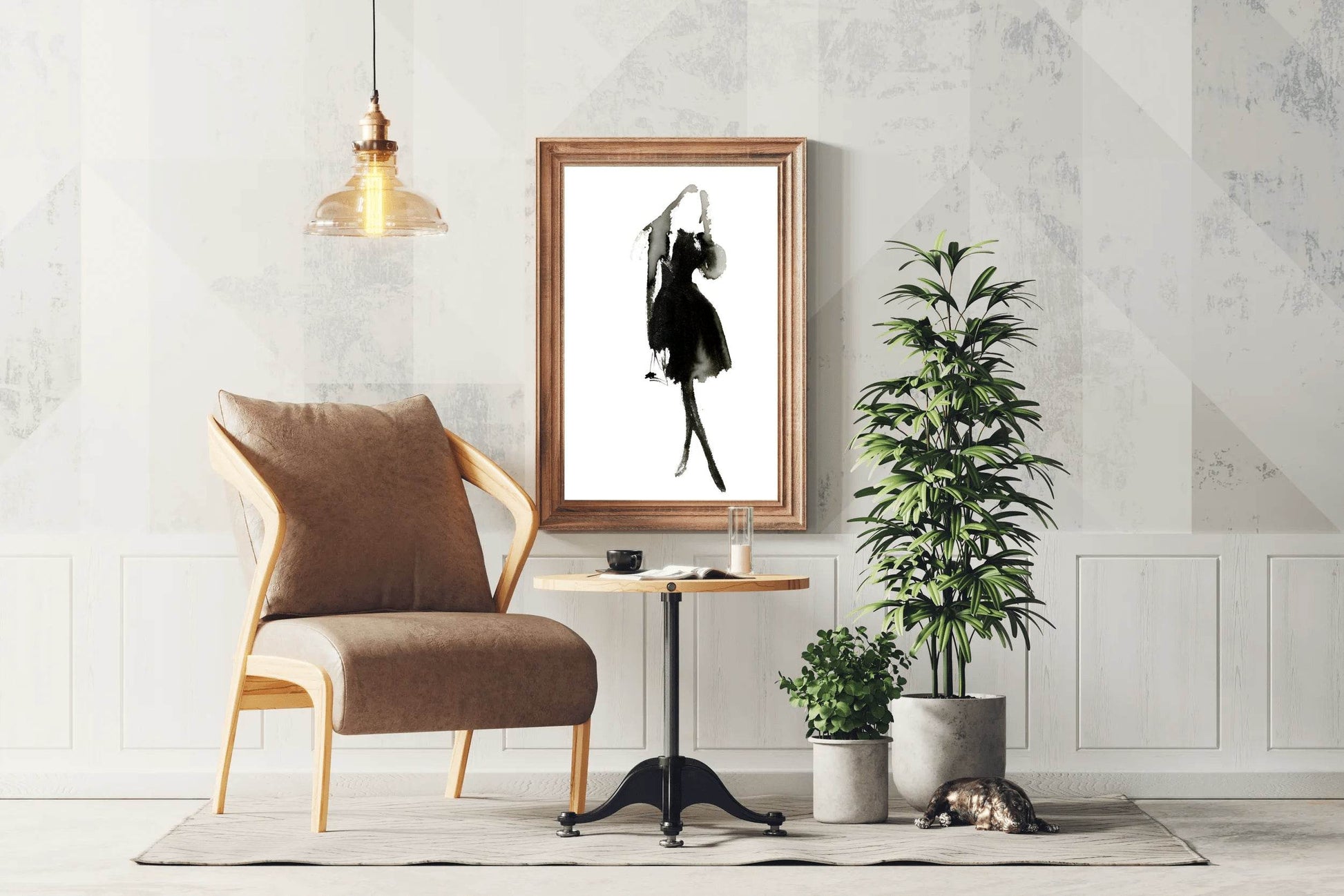 Ink-Washed Elegance - Graceful Form Woman Art - beink online art store
