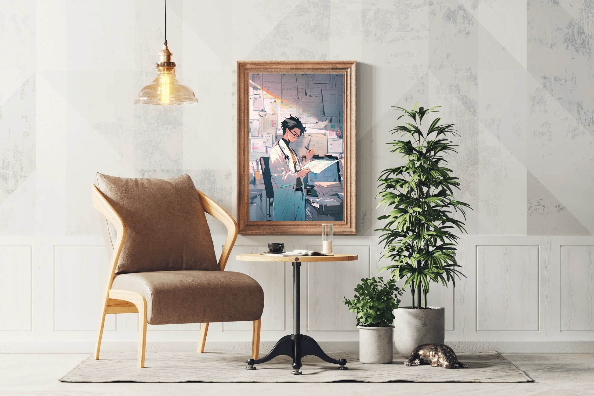 Rendering of Anime Doctor at Job Anime Wall Art - beink online art store