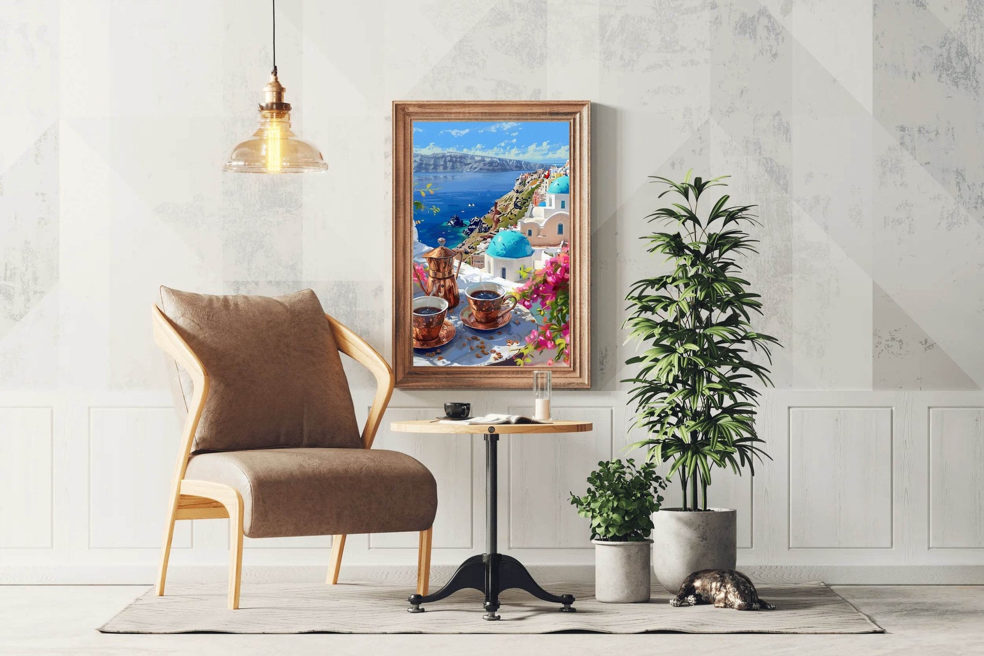 Greek Coffee in Santorini Wall Art - beink online art store