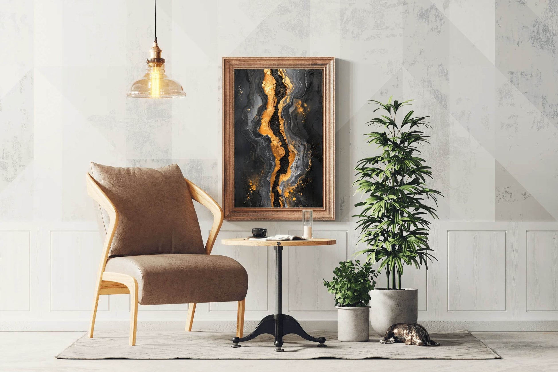 Beautiful Black And Gold Marble Background Wall Art - beink online art store
