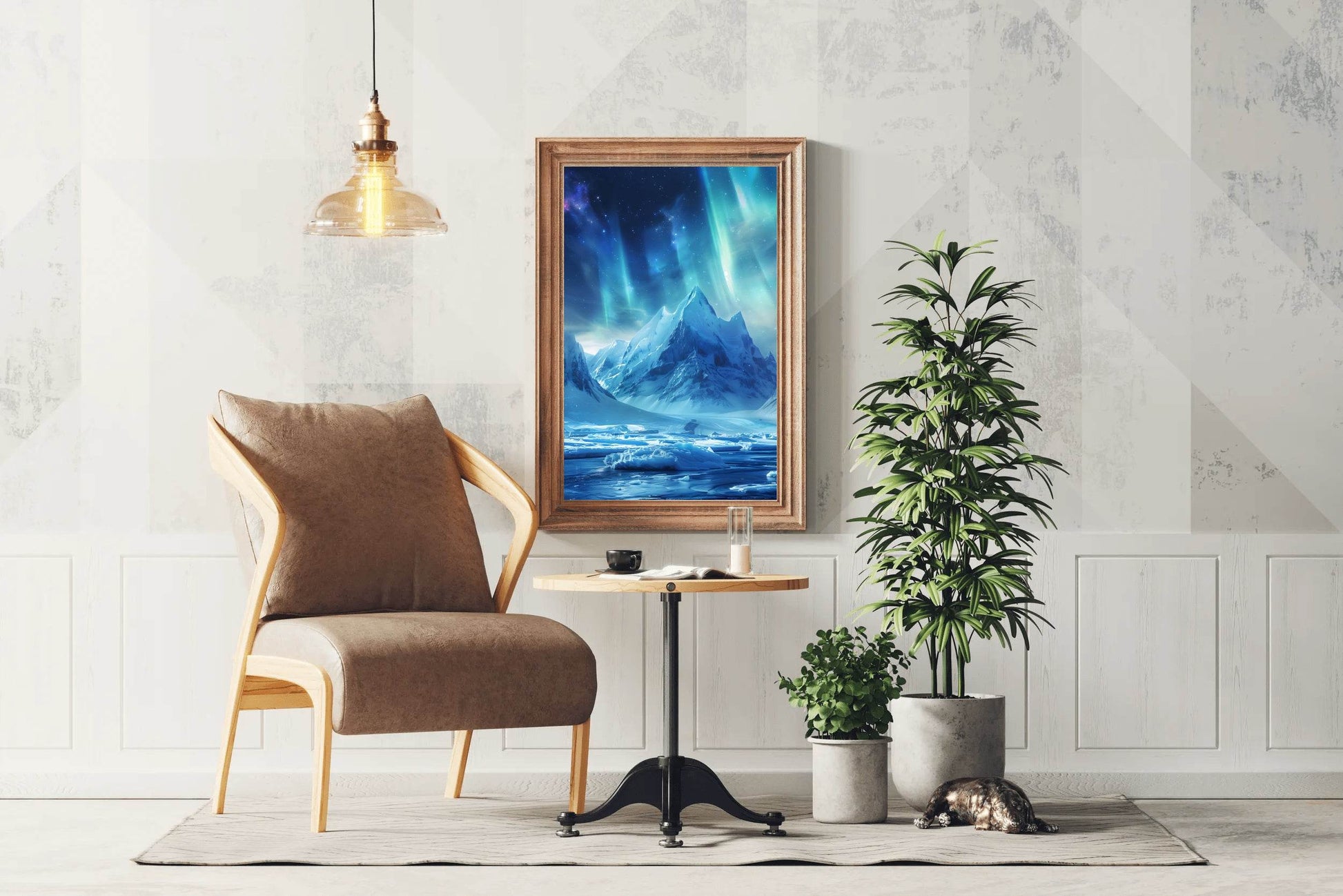 Majestic Mountain Breathtaking Northern lights in a polar landscape Wall Art - beink online art store
