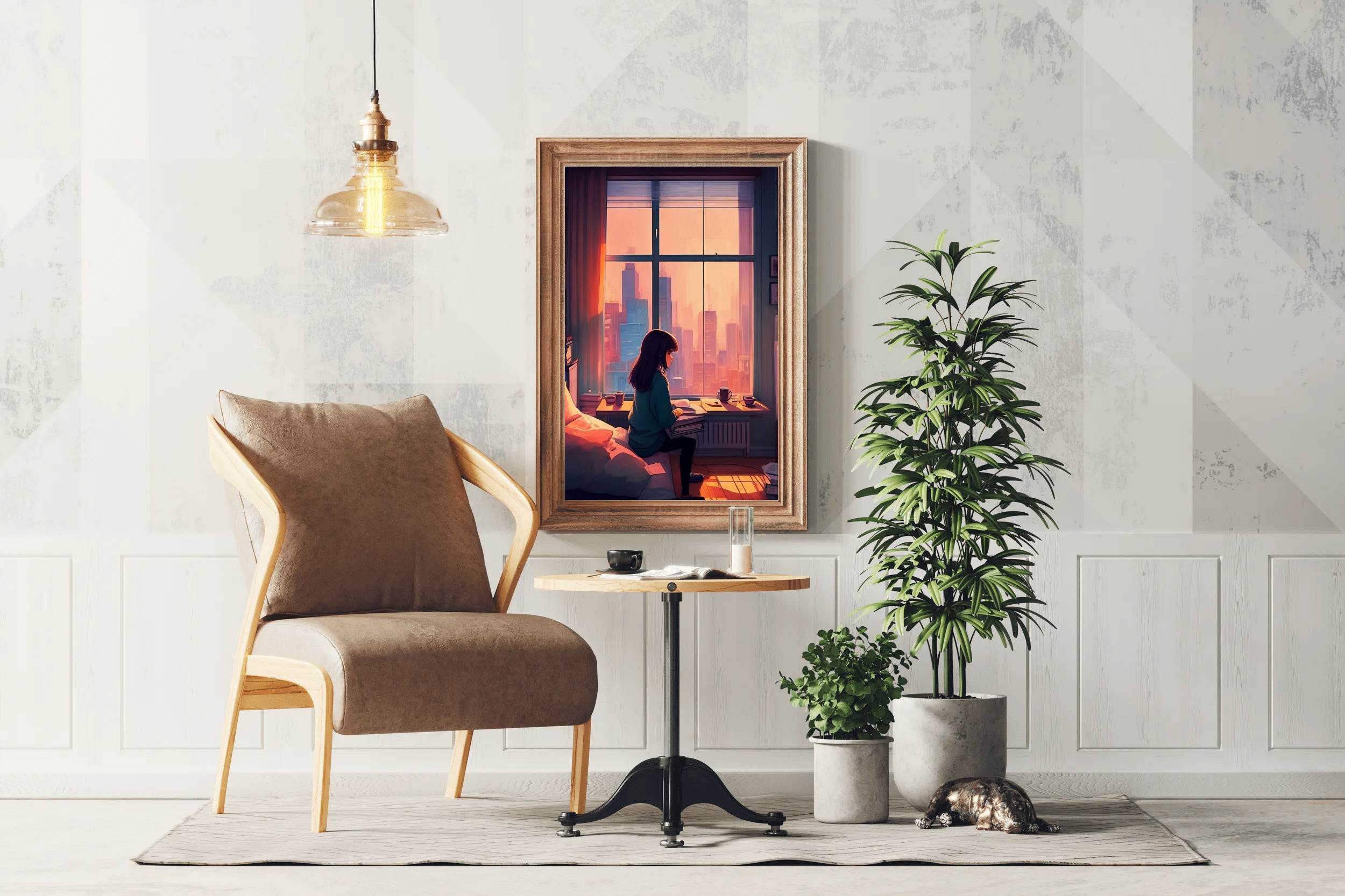 Lofi Girl in Room Anime Wall Art - beink online art store