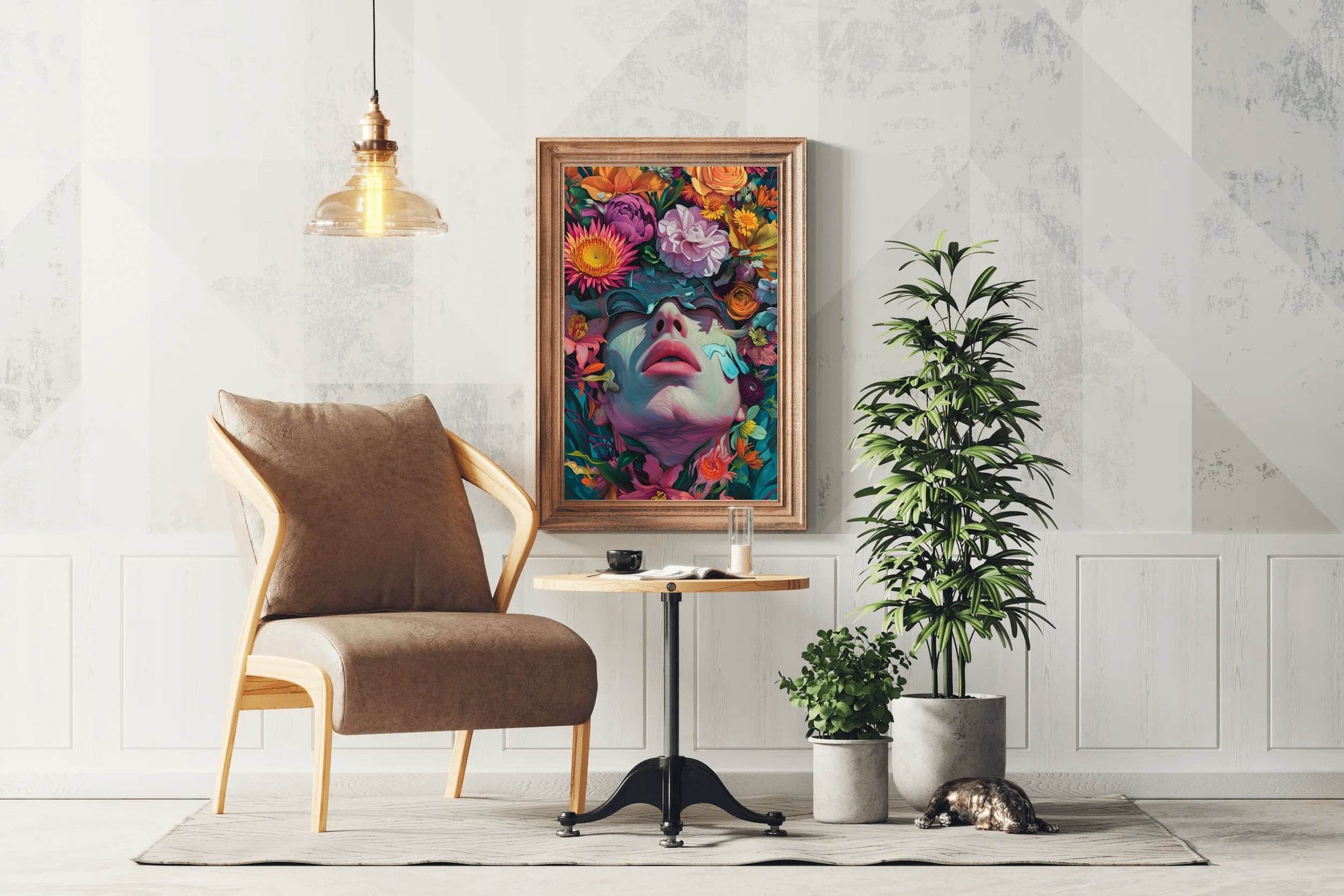 Girl Made Of Flower Wall Art - beink online art store