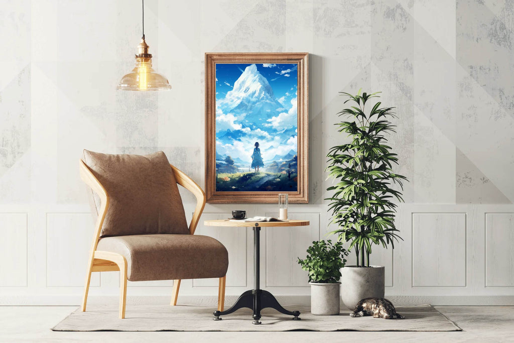 Fantasy Anime Style Scene in Mountain Wall Art - beink online art store