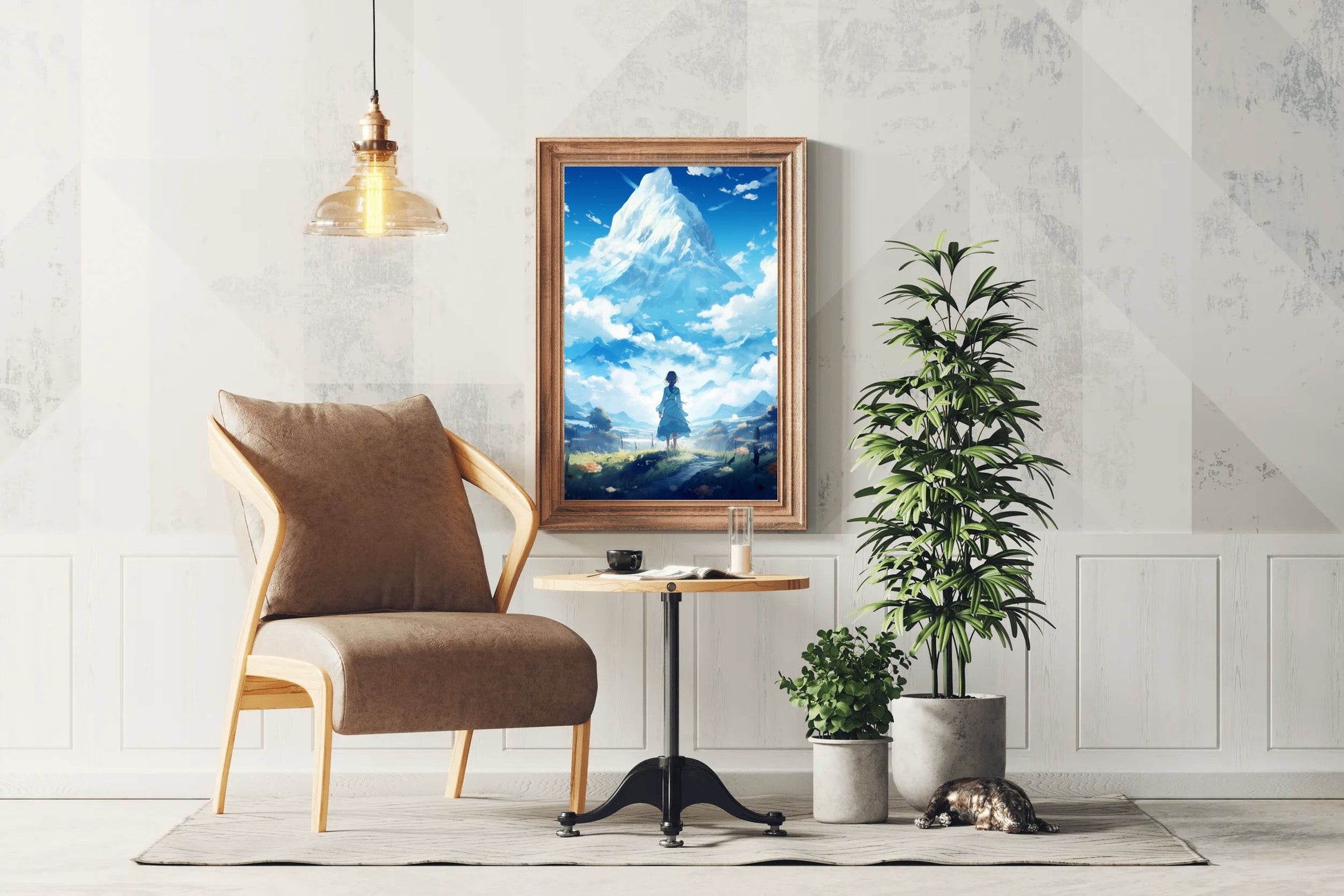 Fantasy Anime Style Scene in Mountain Wall Art - beink online art store