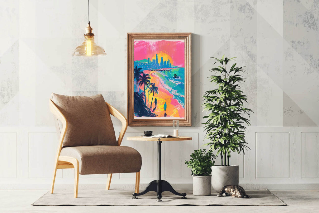 Watercolor Painting of Coastal Trees Wall Art - beink online art store