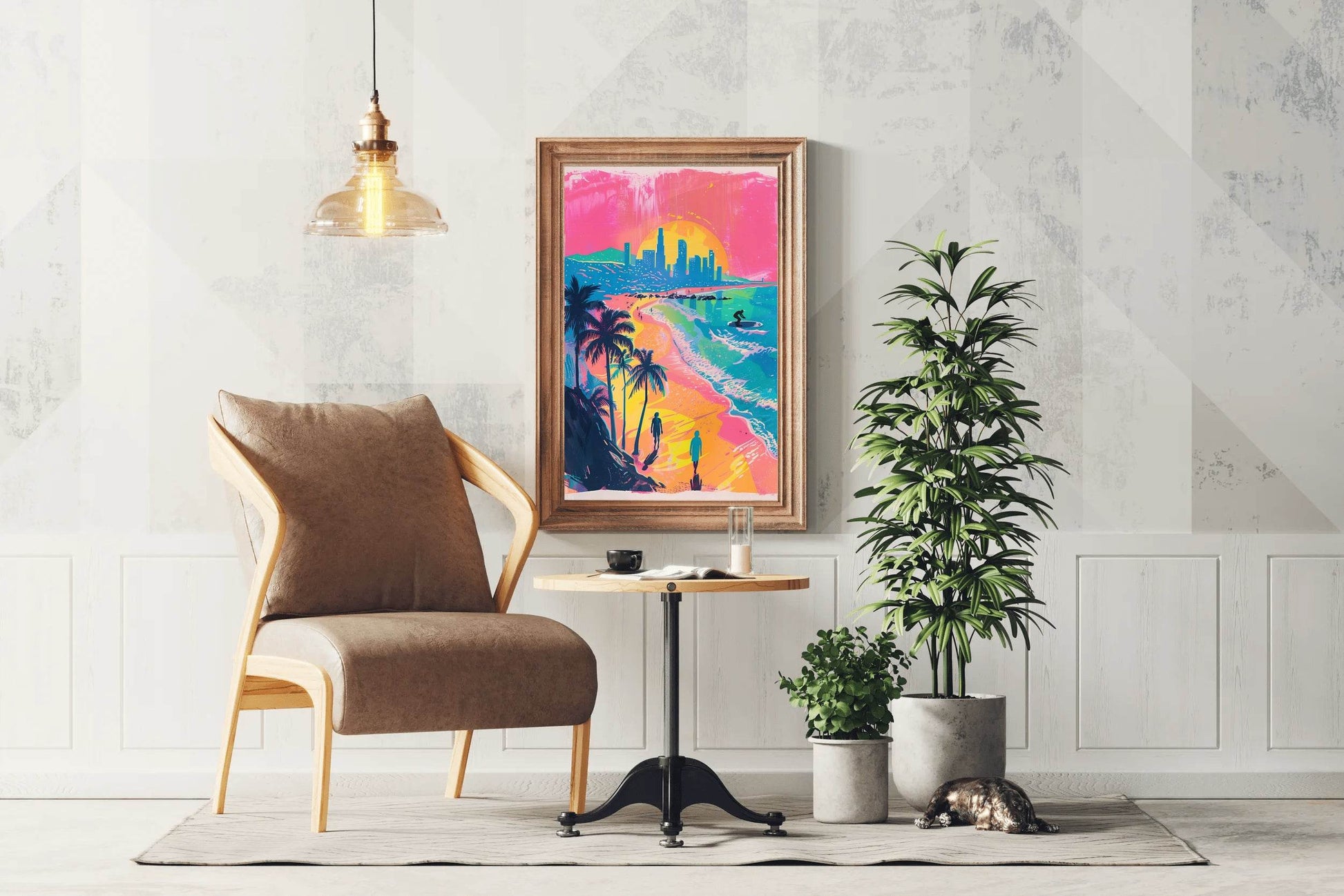 Watercolor Painting of Coastal Trees Wall Art - beink online art store
