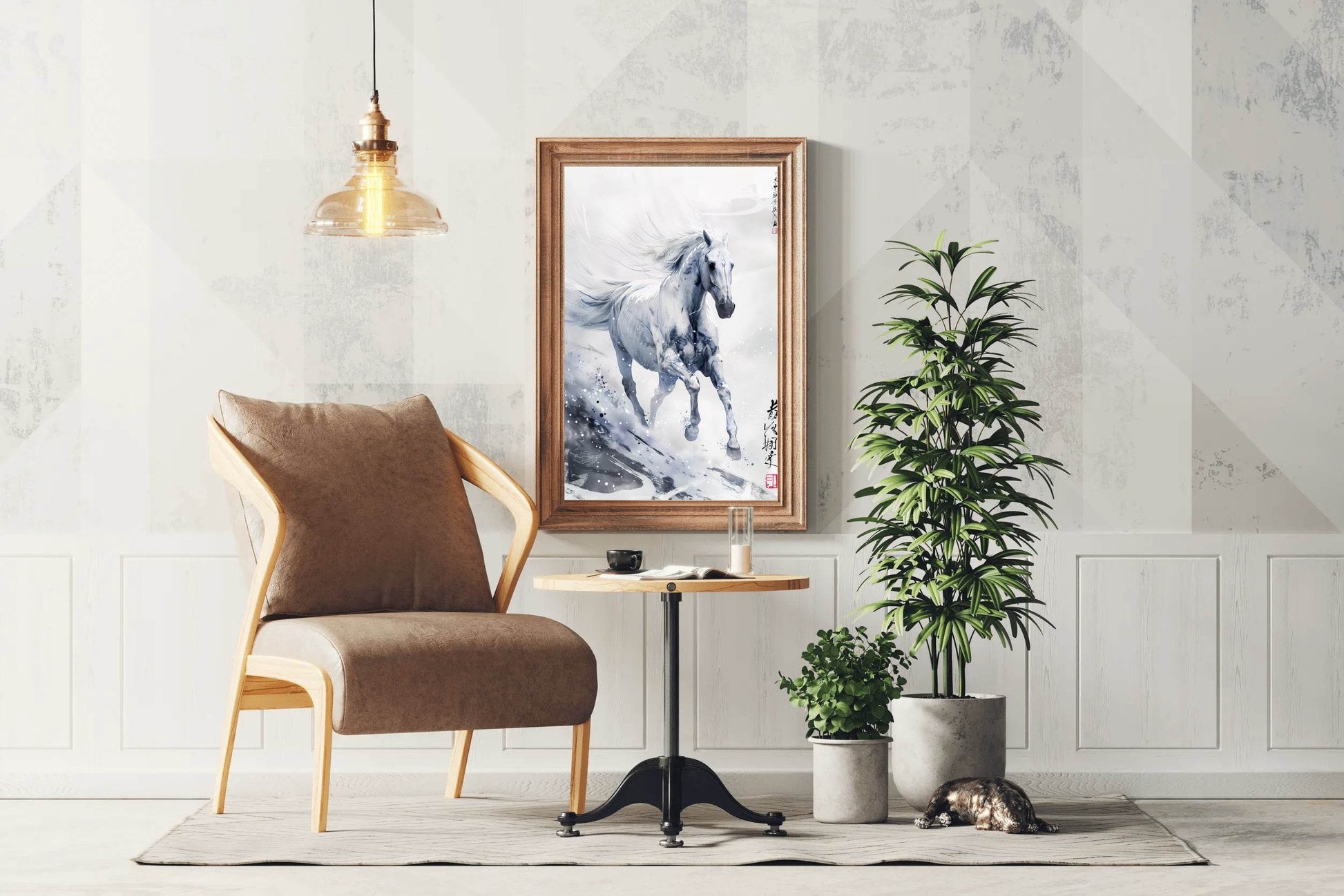 White Horse Runs Wall Art - beink online art store