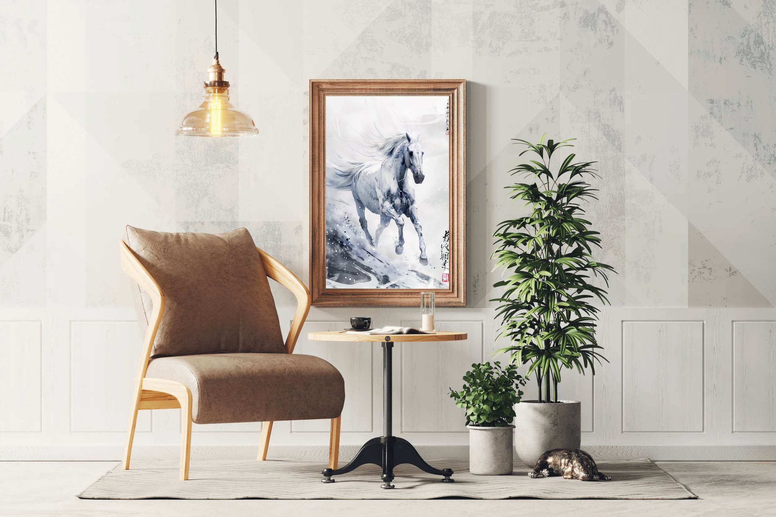 White Horse Runs Wall Art - beink online art store