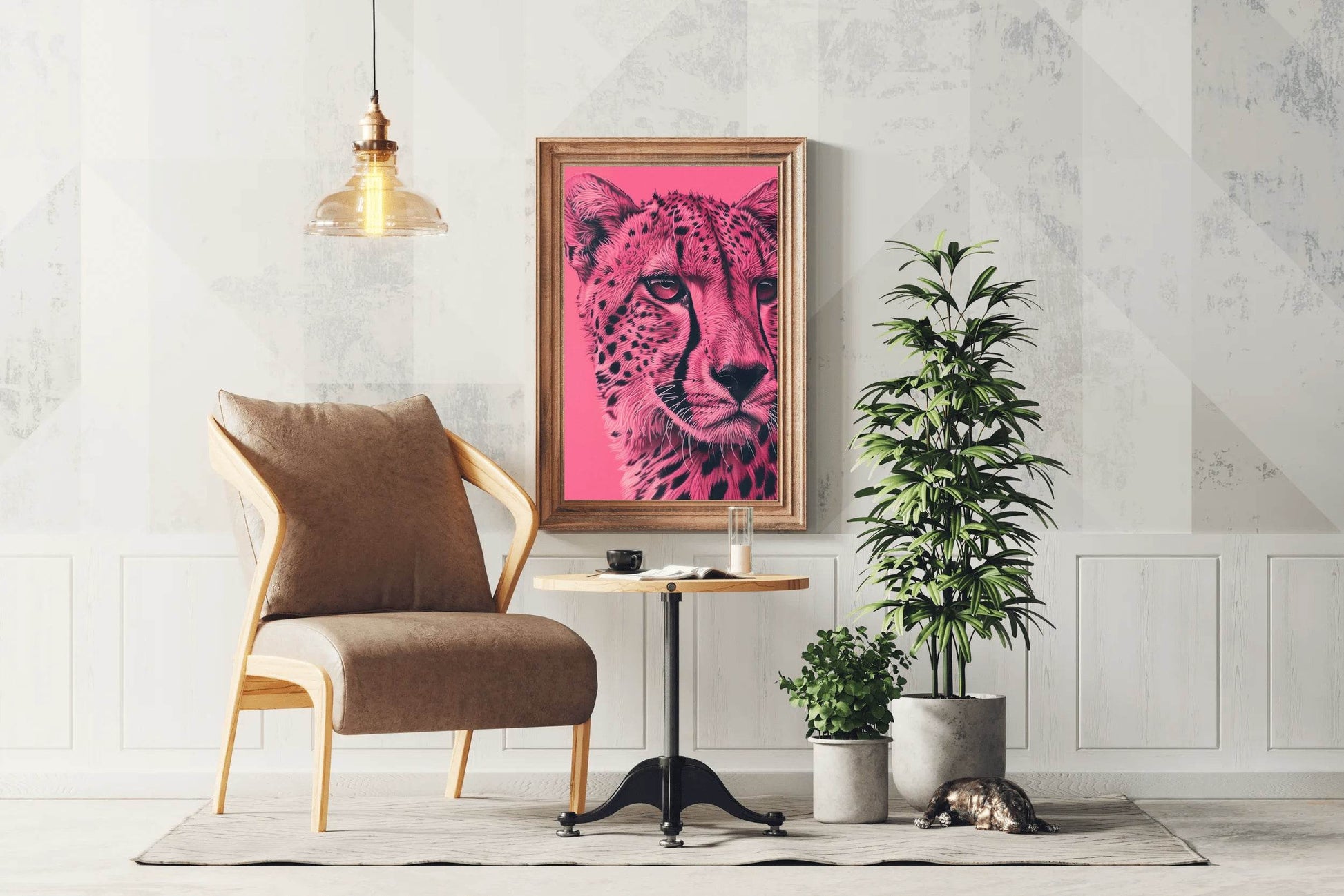 Pink Leopard Background Wall Art - beink online art store