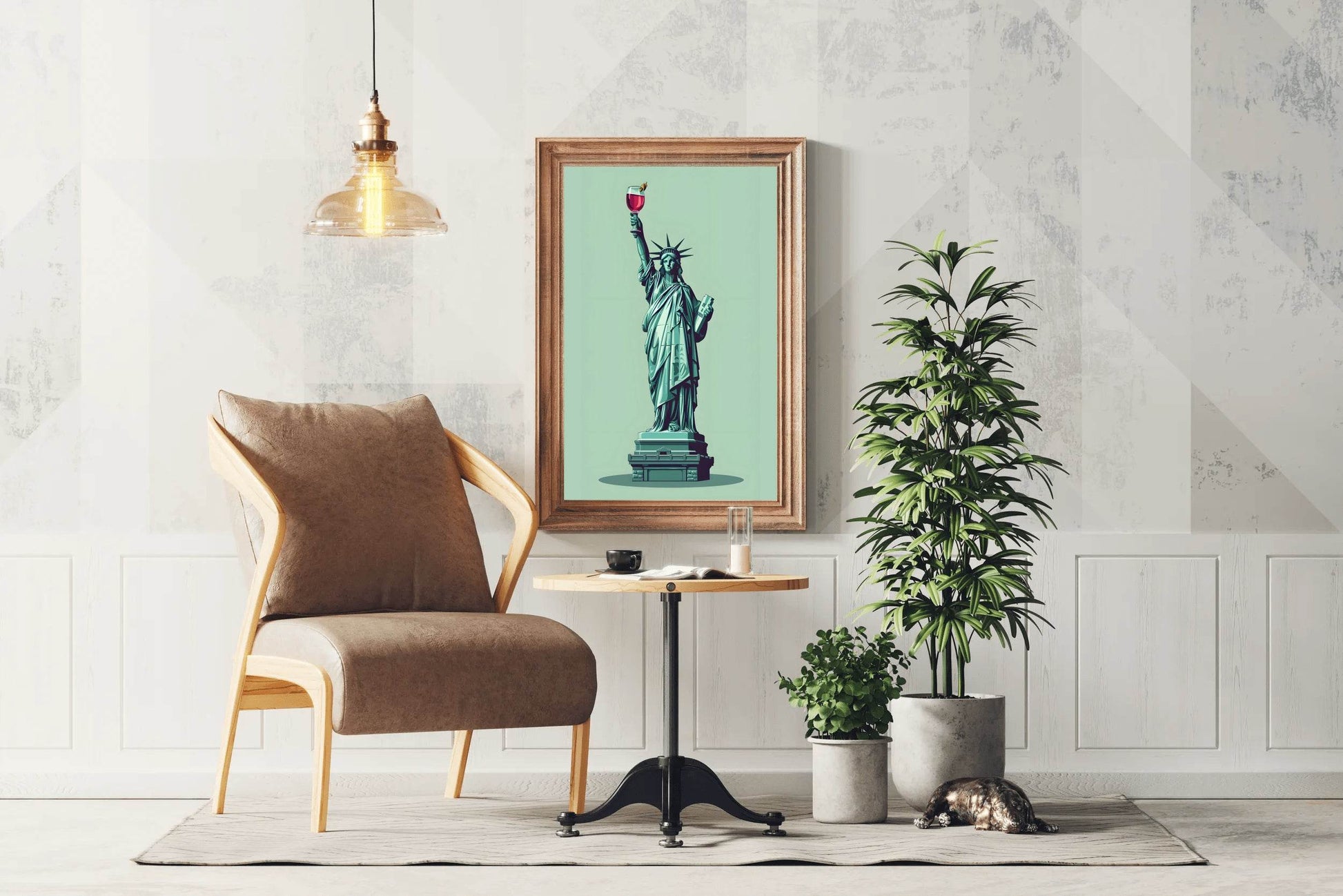 Statue of Liberty Holding Wine Wall Art - beink online art store
