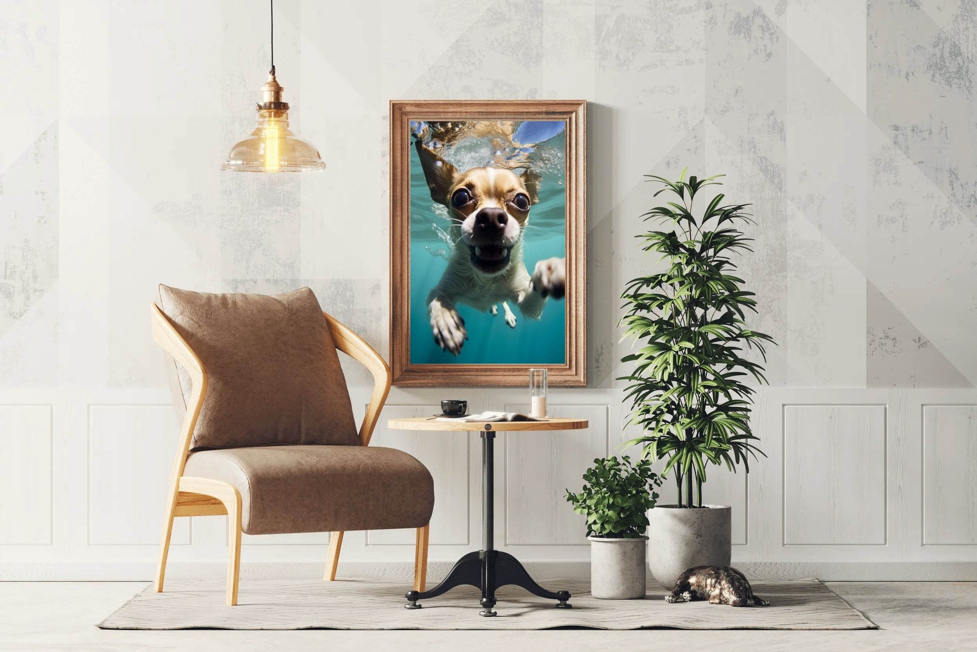 Underwater Chihuahua Dog Wall Art - beink online art store