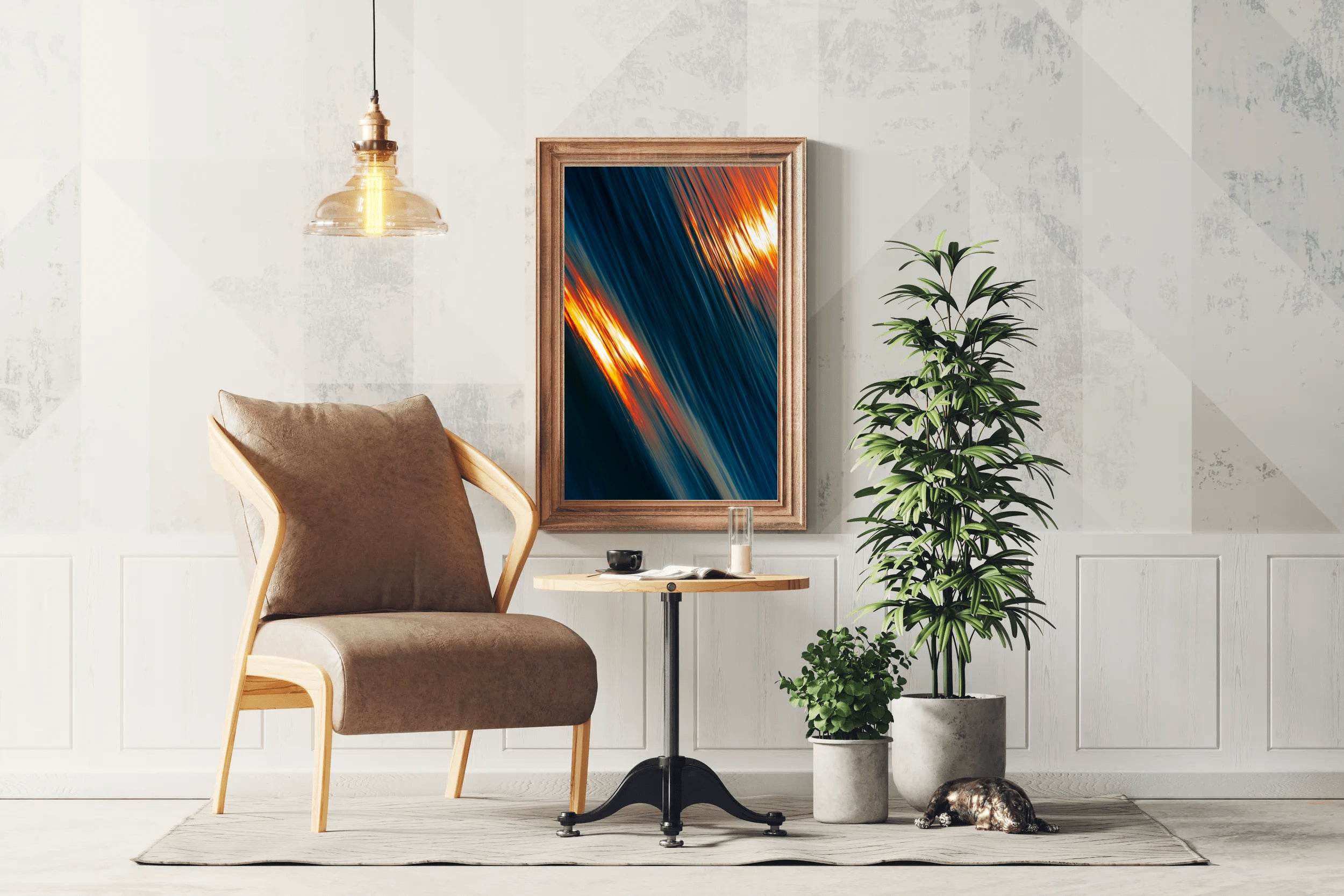 Stripe Shinny Lines Abstract Wall Art - beink online art store