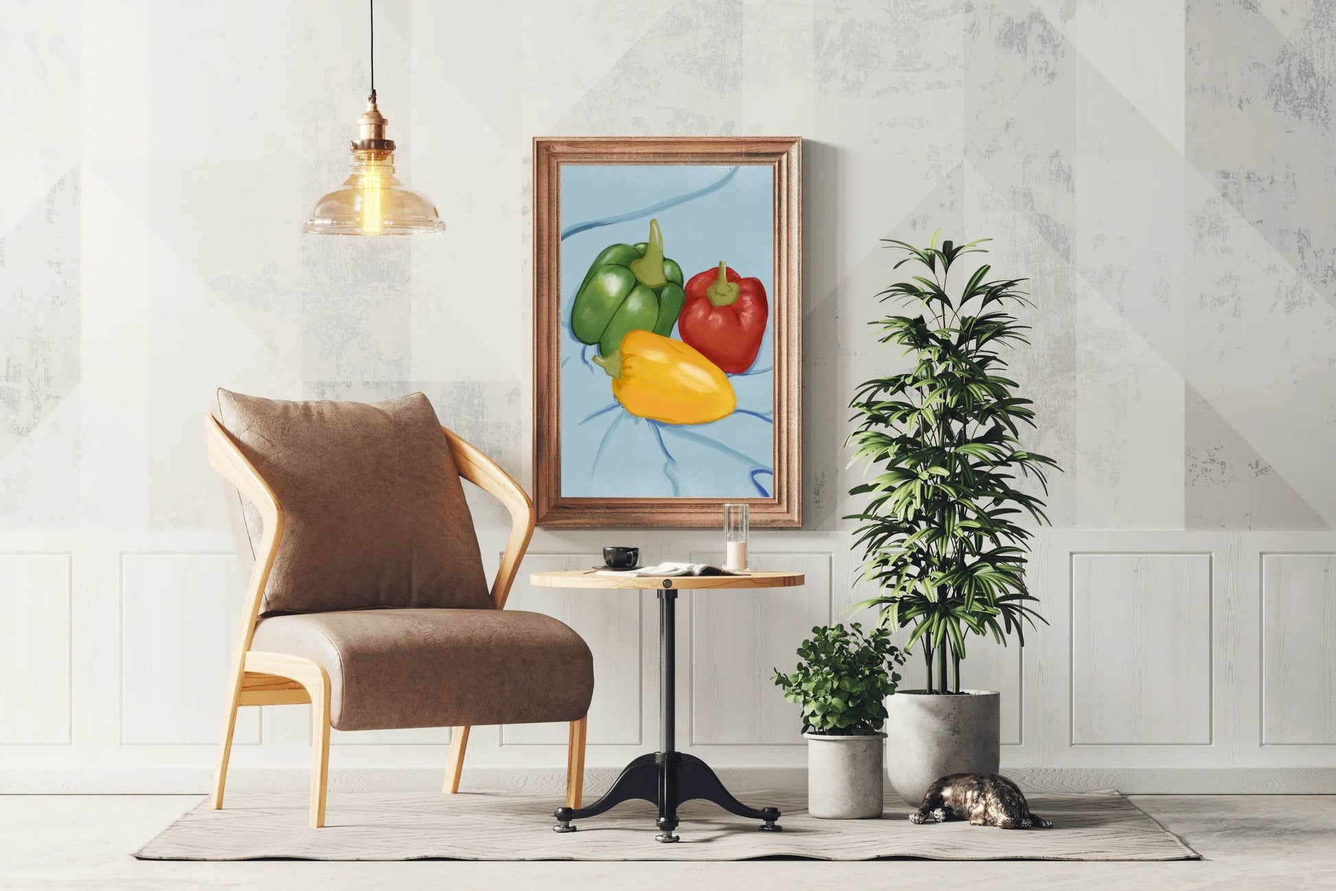 Colored Bell Pepper Painting Wall Art - beink online art store